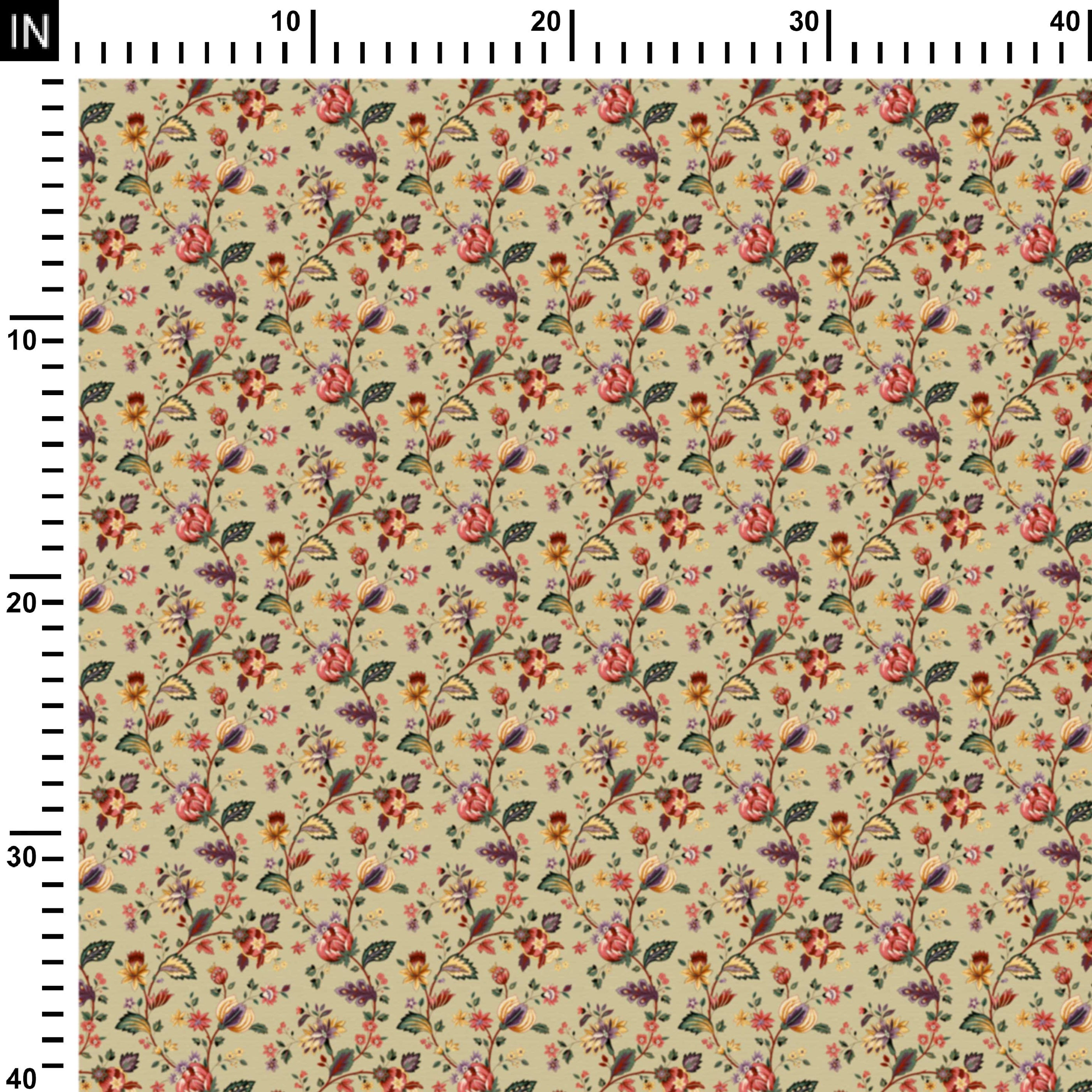 मिंट ग्रीन आर्ट फ्लोरल