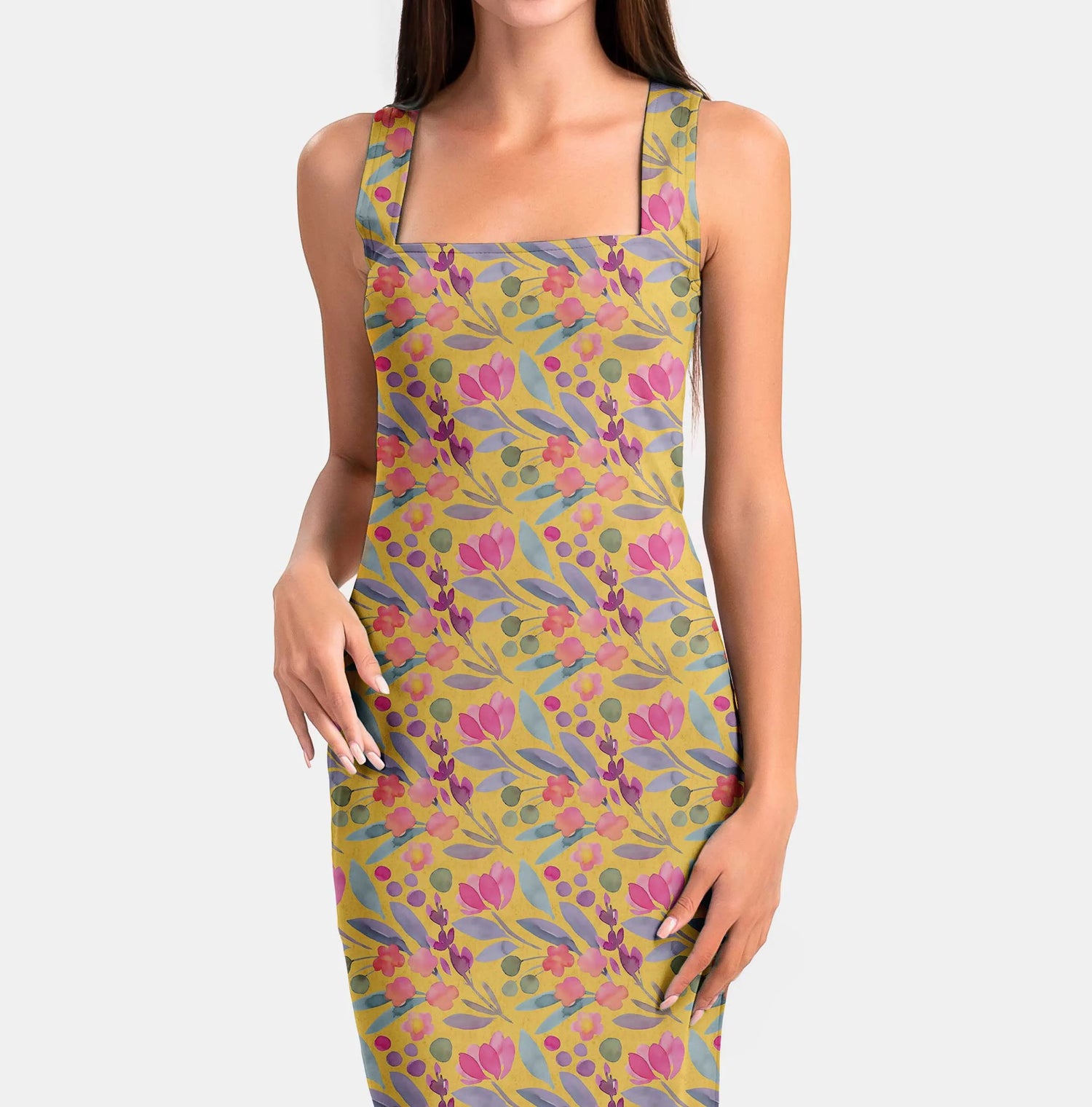 Pastel floral and leaf ornament