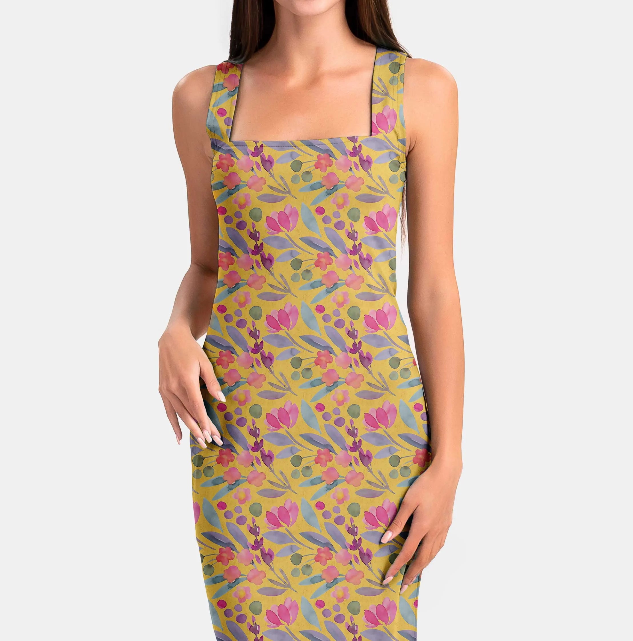 Pastel floral and leaf ornament