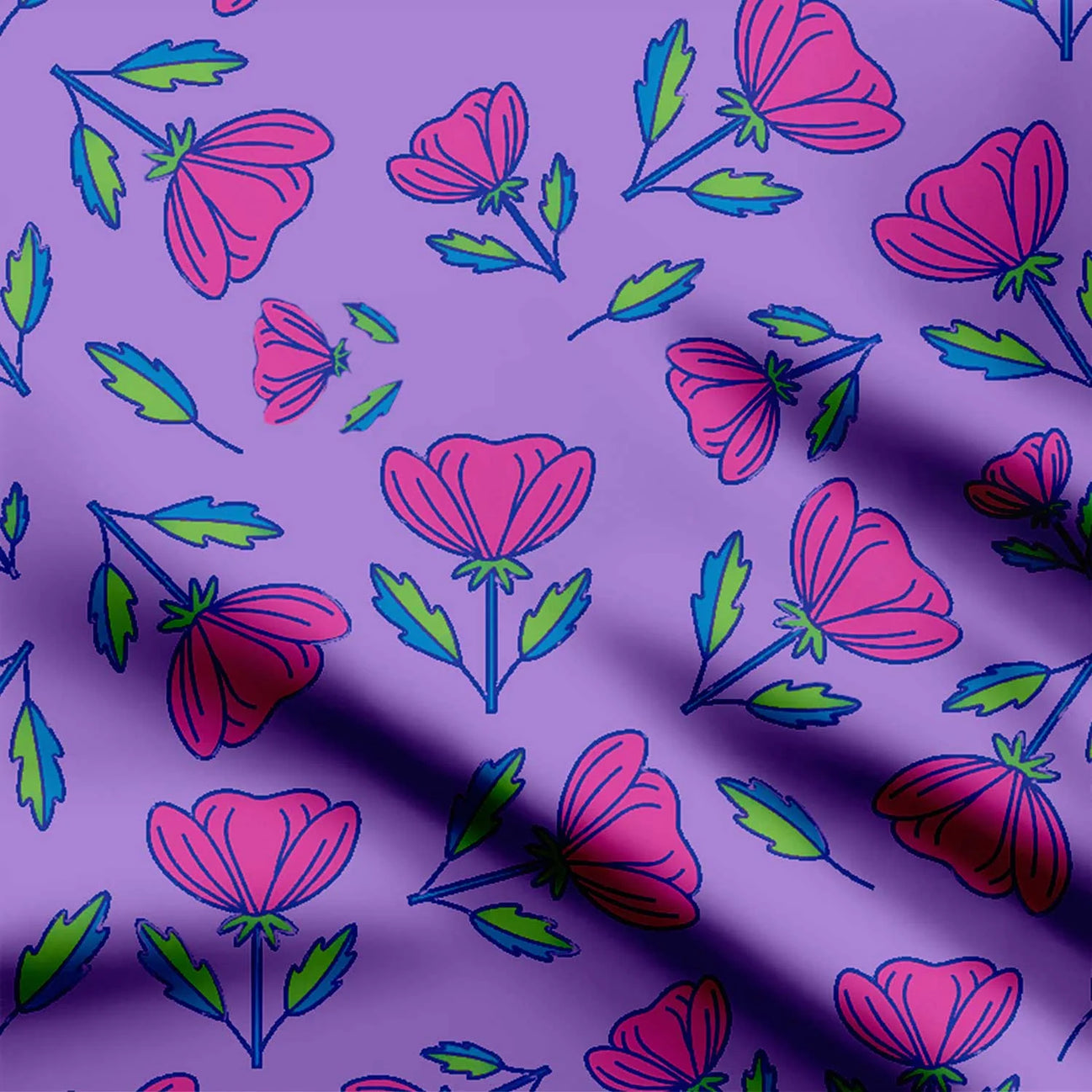 Lilac Tulpis Print Fabric