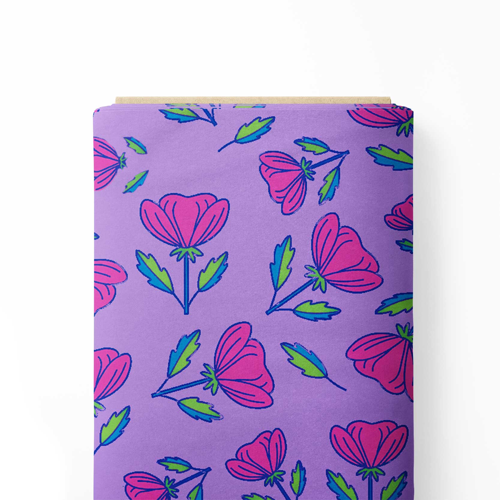 Lilac Tulpis Print Fabric
