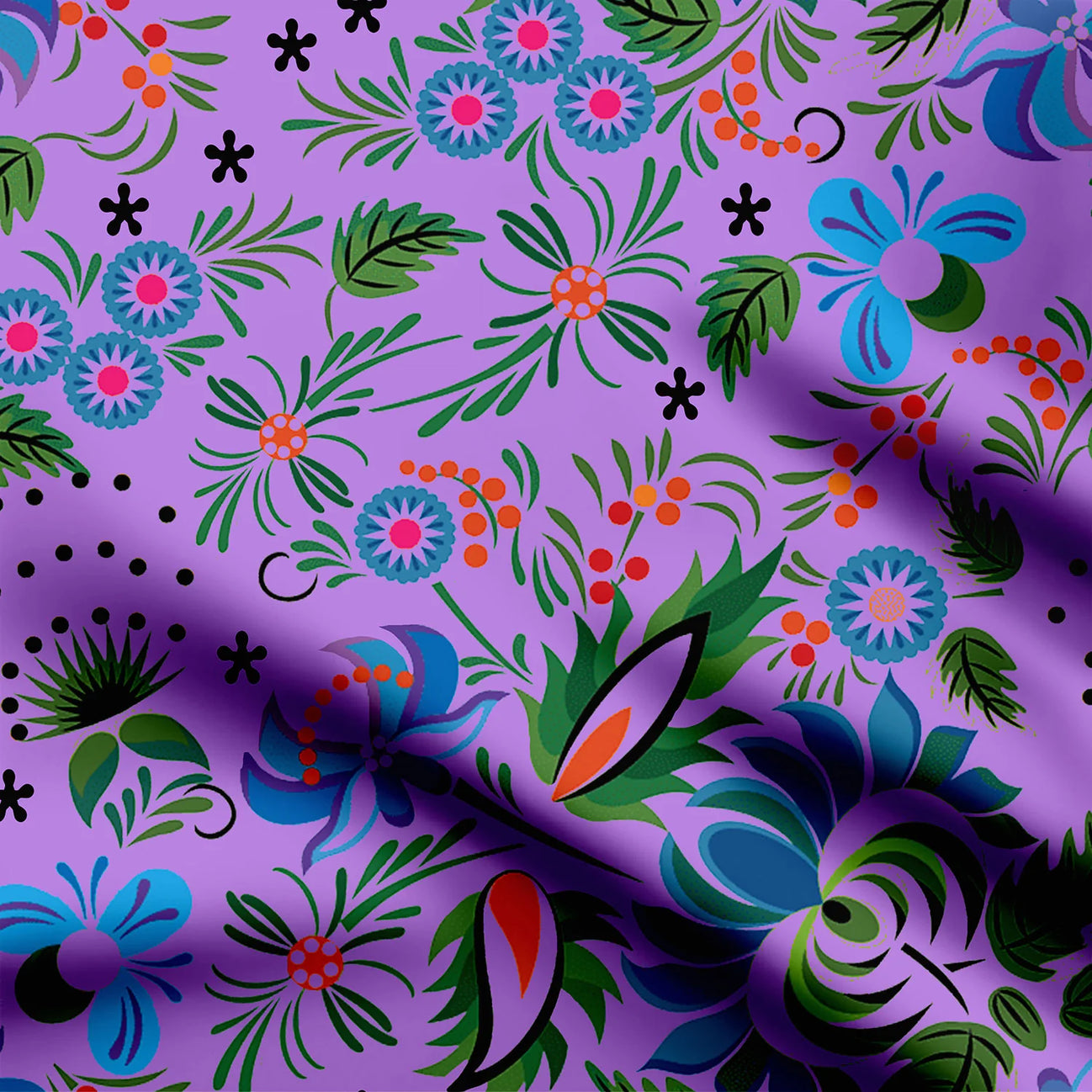 Purple Paradise Print Fabric