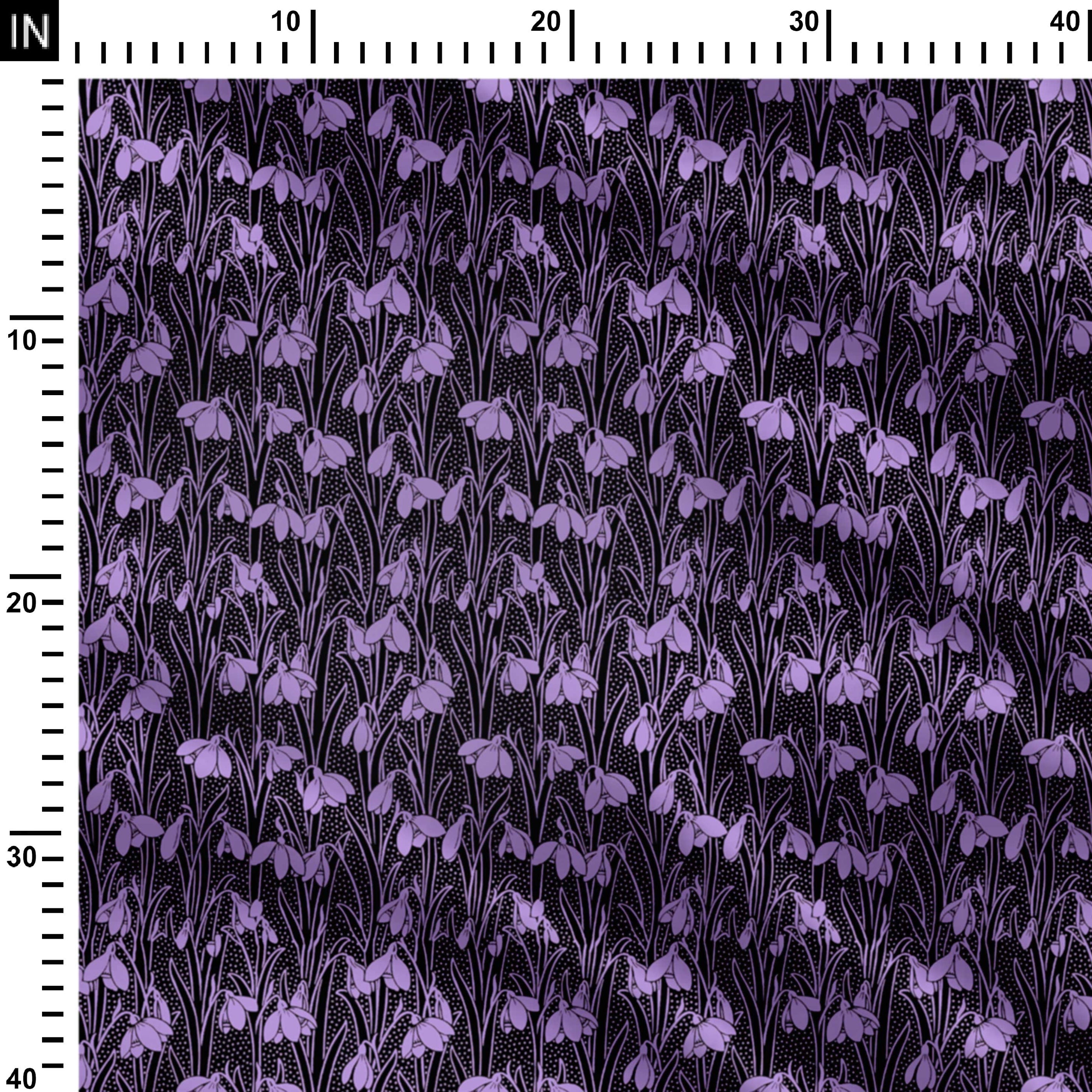 Midnight Bells Print Fabric