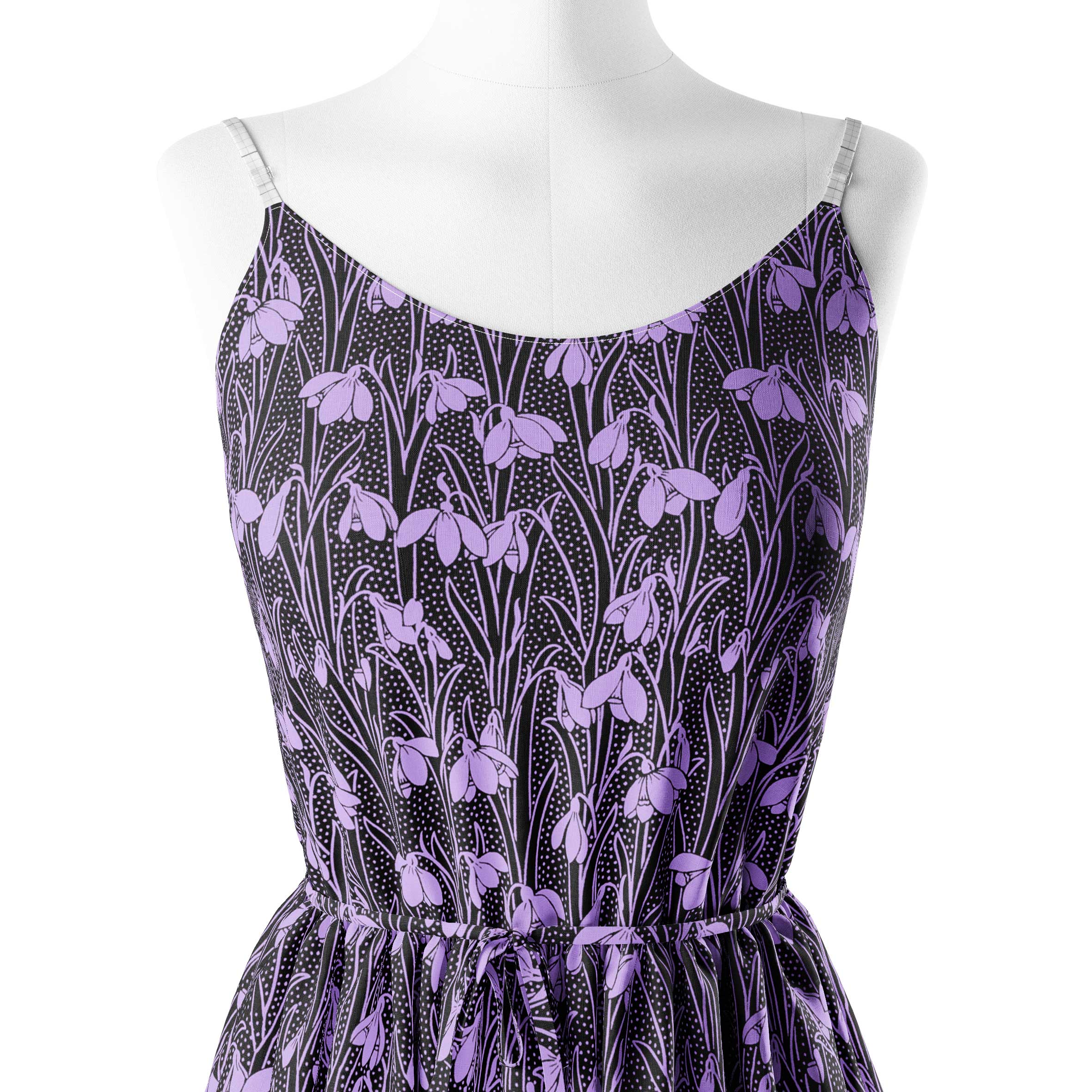 Midnight Bells Print Fabric