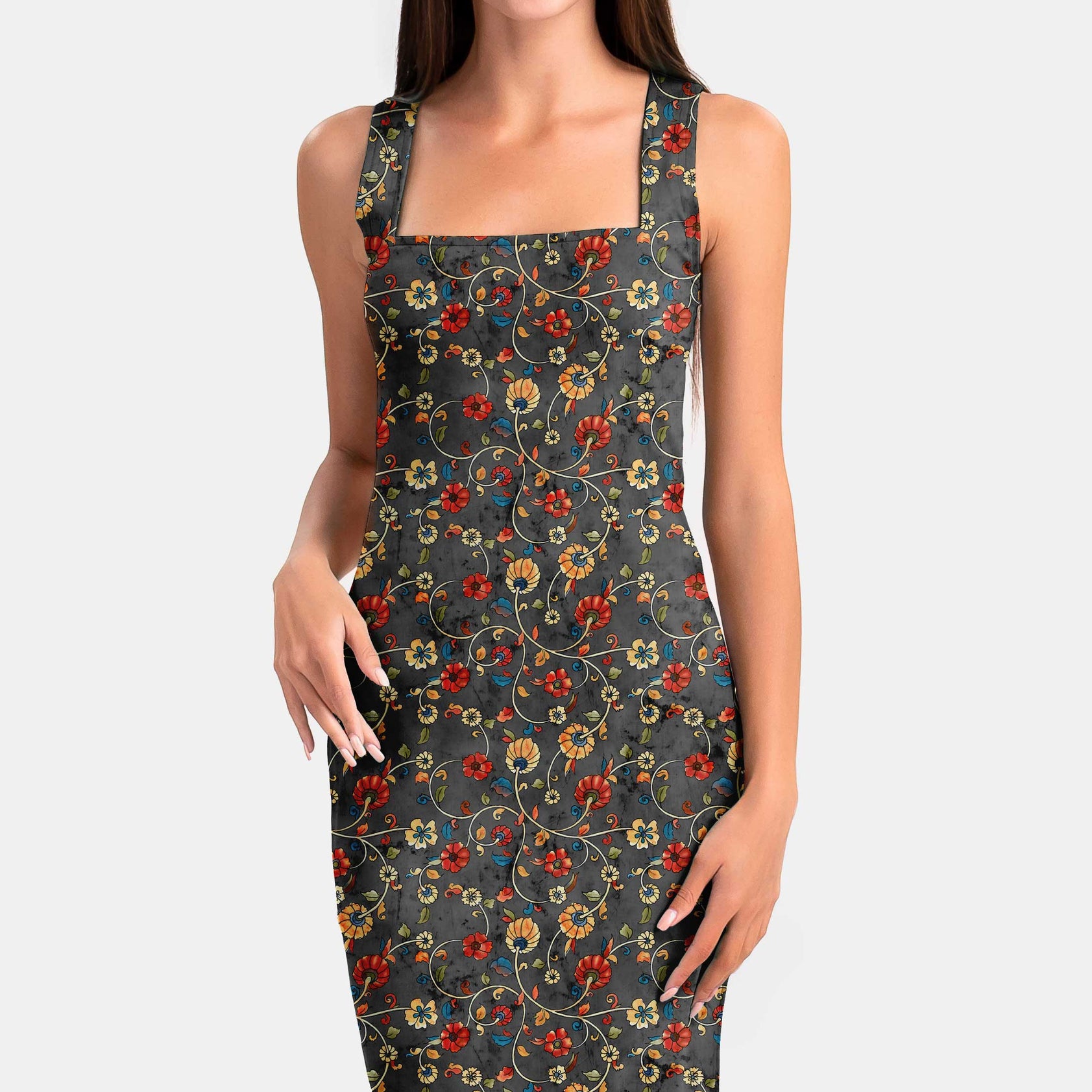 Majesty Grey Kalamkari Print Fabric