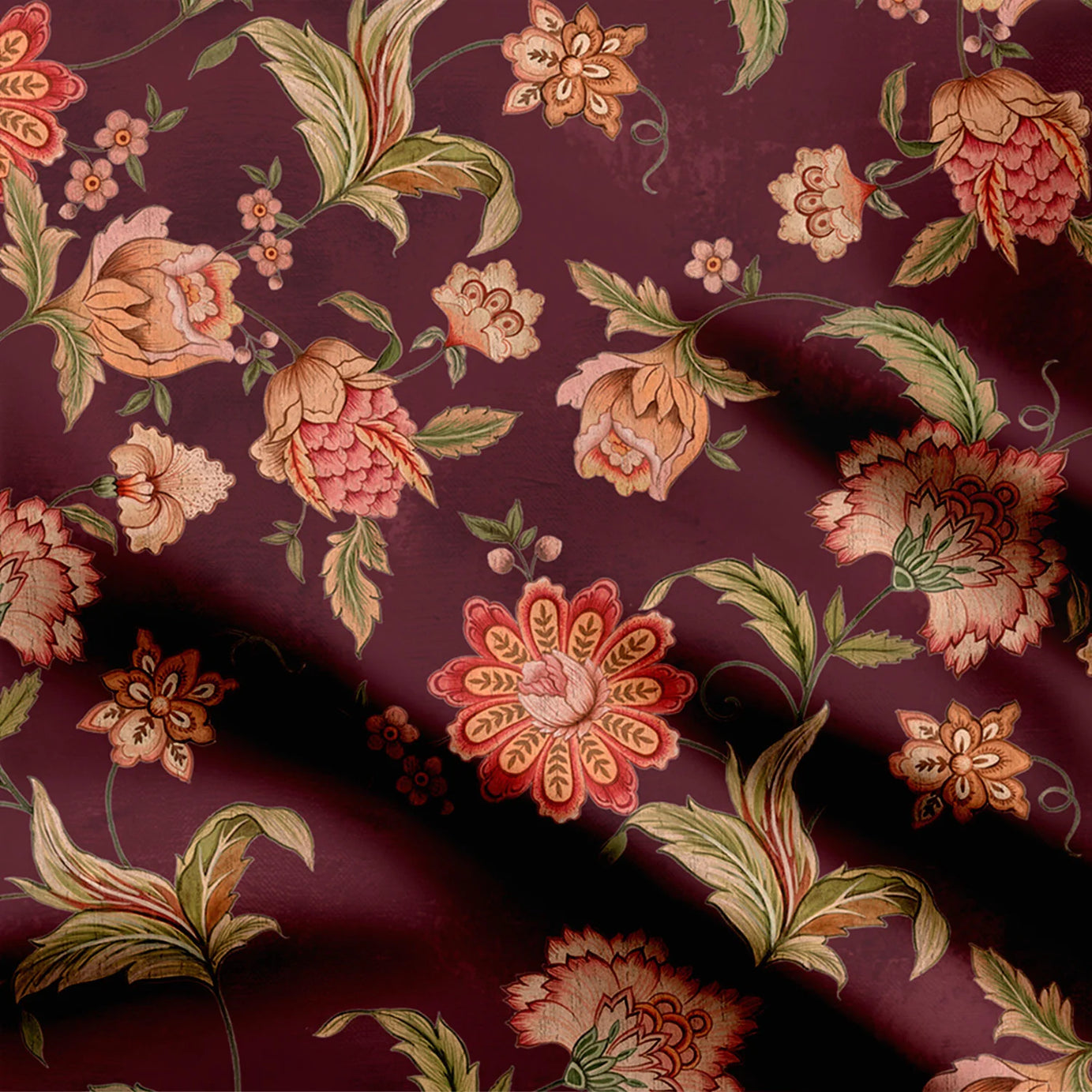 Chintz Gardens Kalamkari Print Fabric