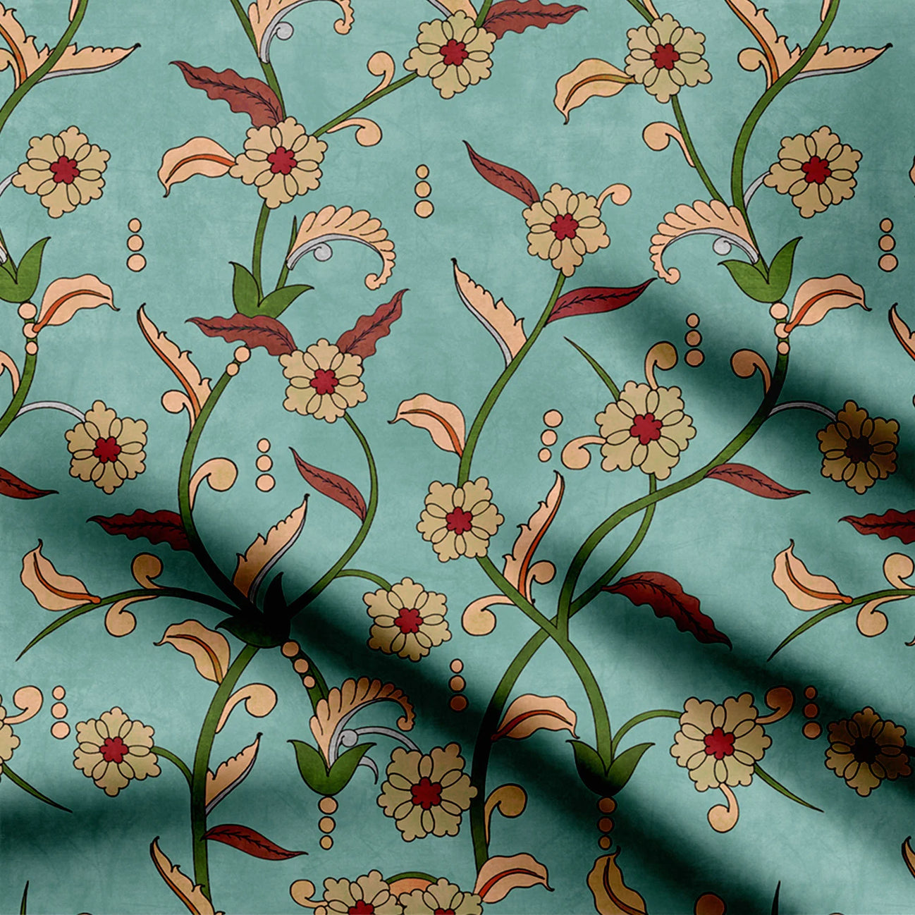 Tranquil Kalamkari Print Fabric