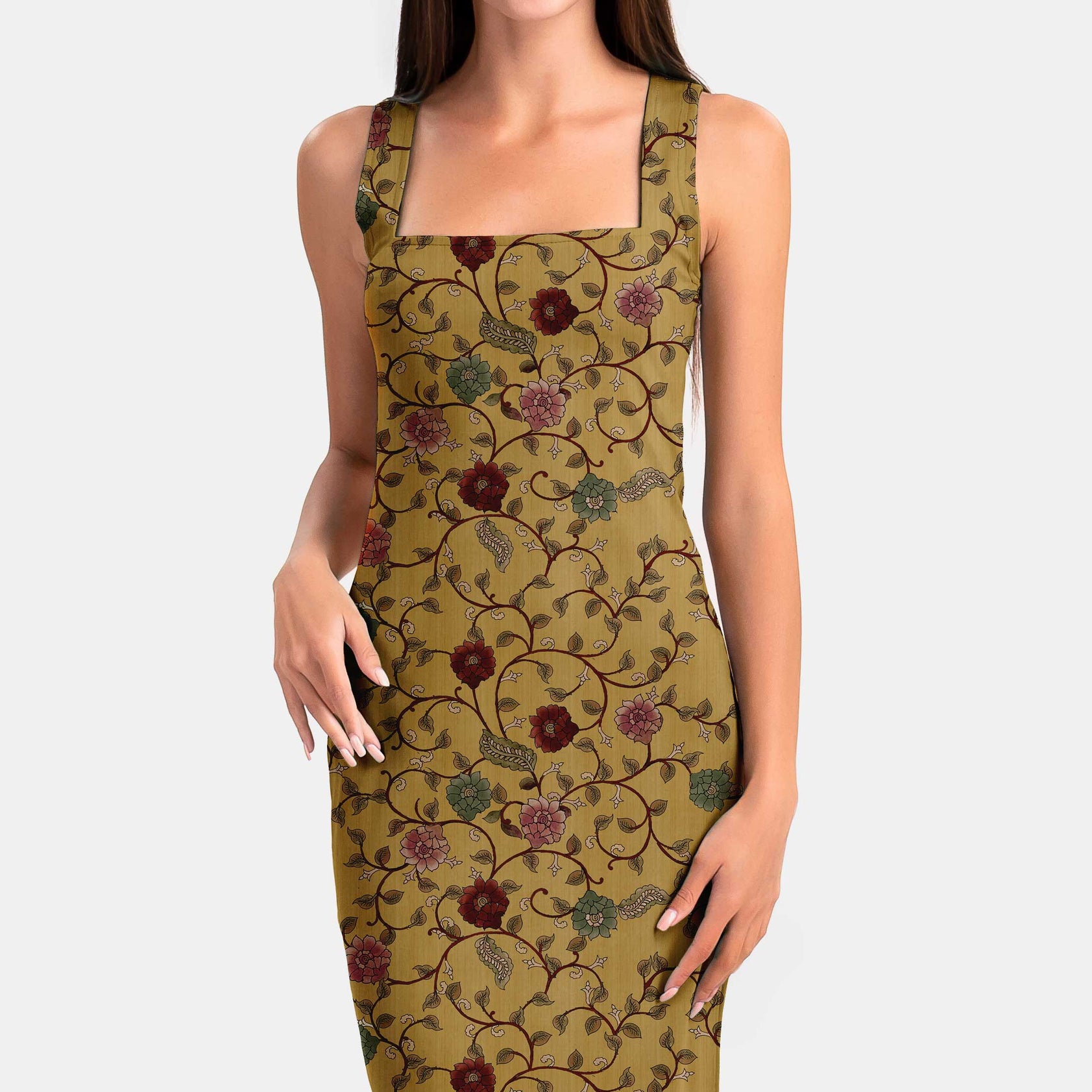 Poetry Lullaby Yellow Kalamkari Print Fabric