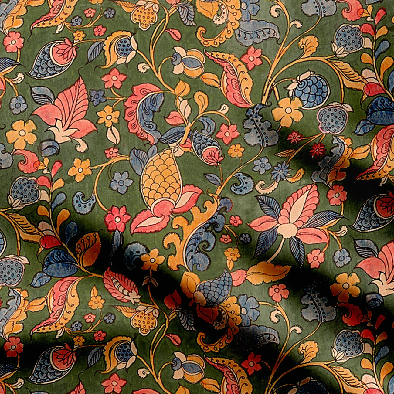 Ethereal Elegance Kalamkari Print Fabric