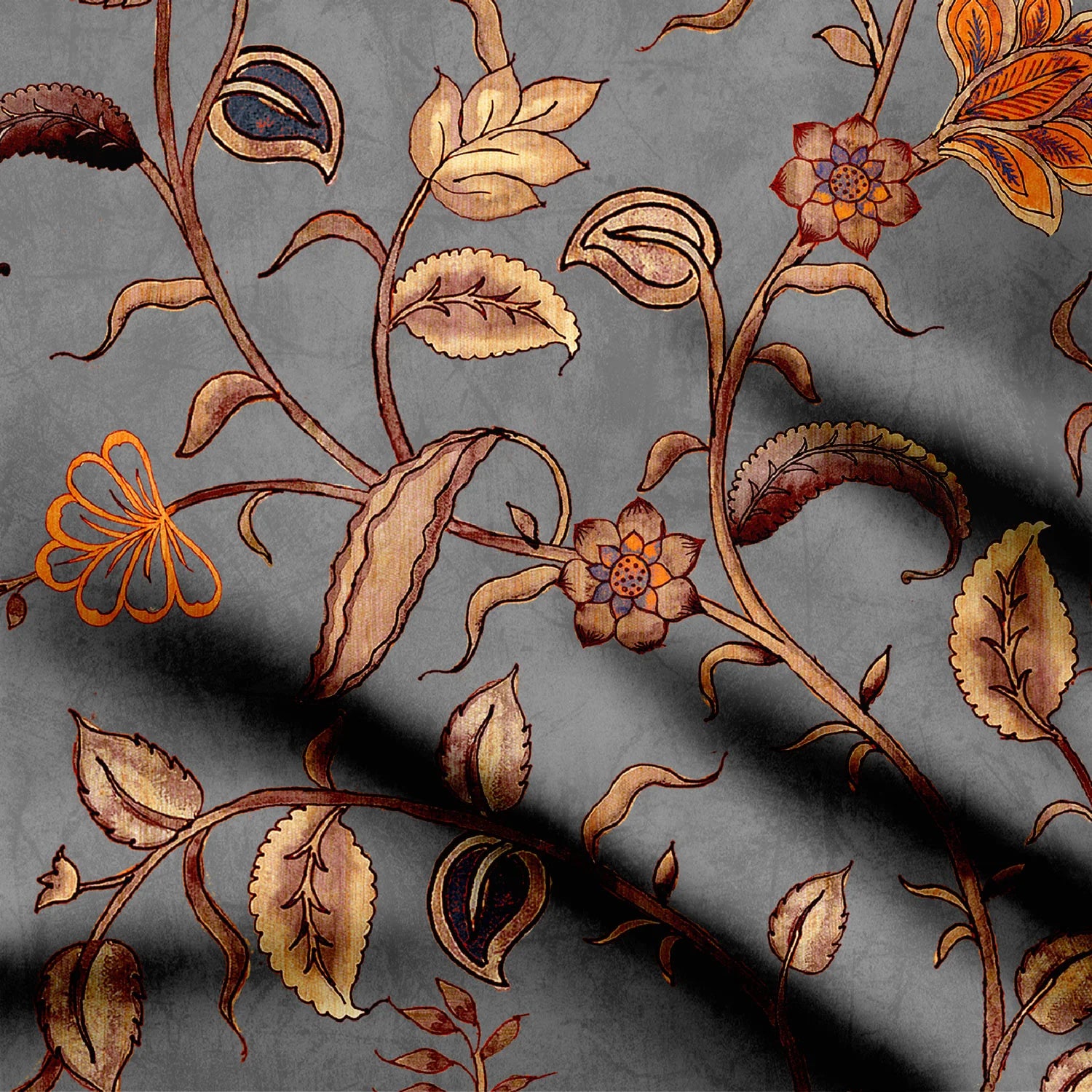 सिल्वर डेज़ी प्रिंट फ़ैब्रिक