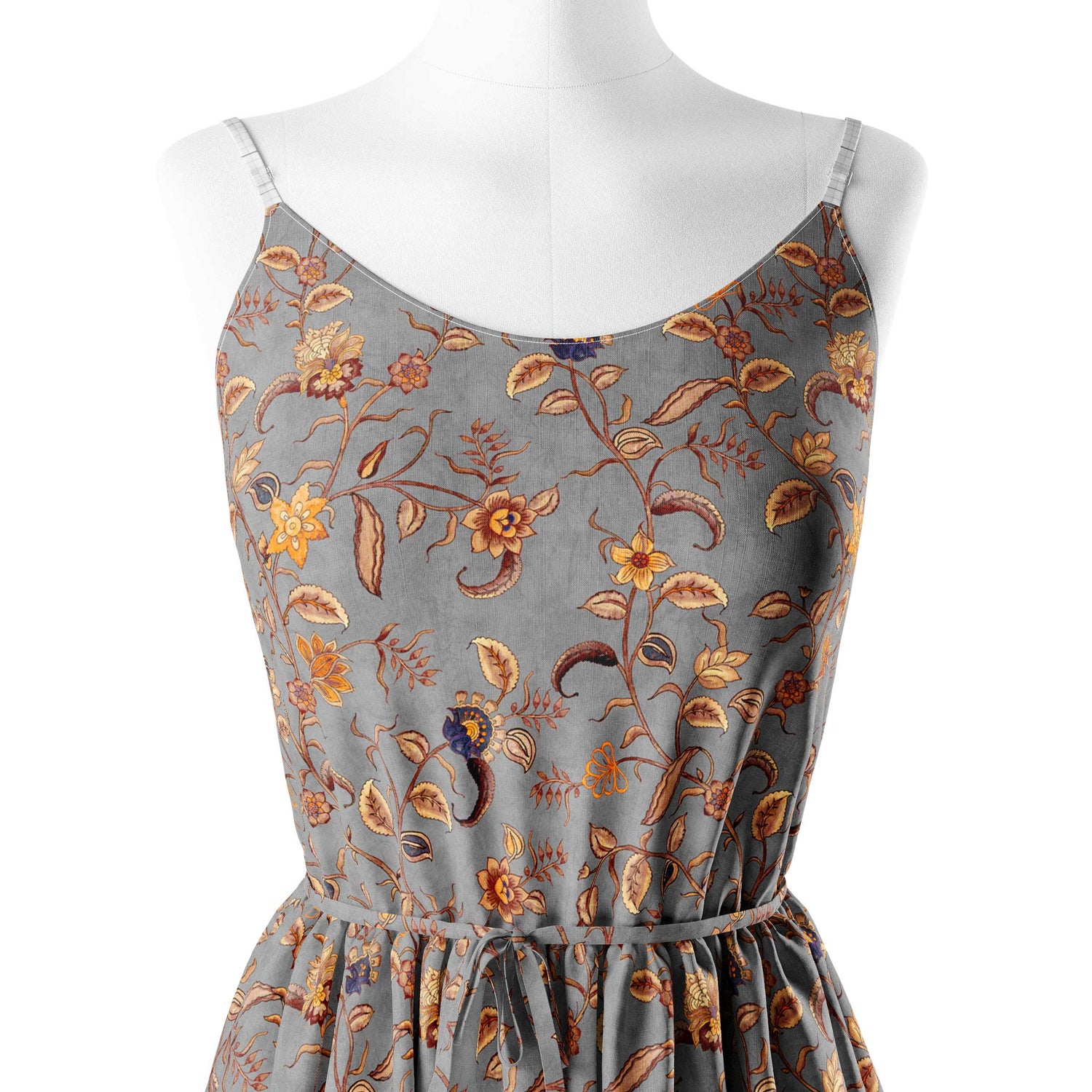 सिल्वर डेज़ी प्रिंट फ़ैब्रिक