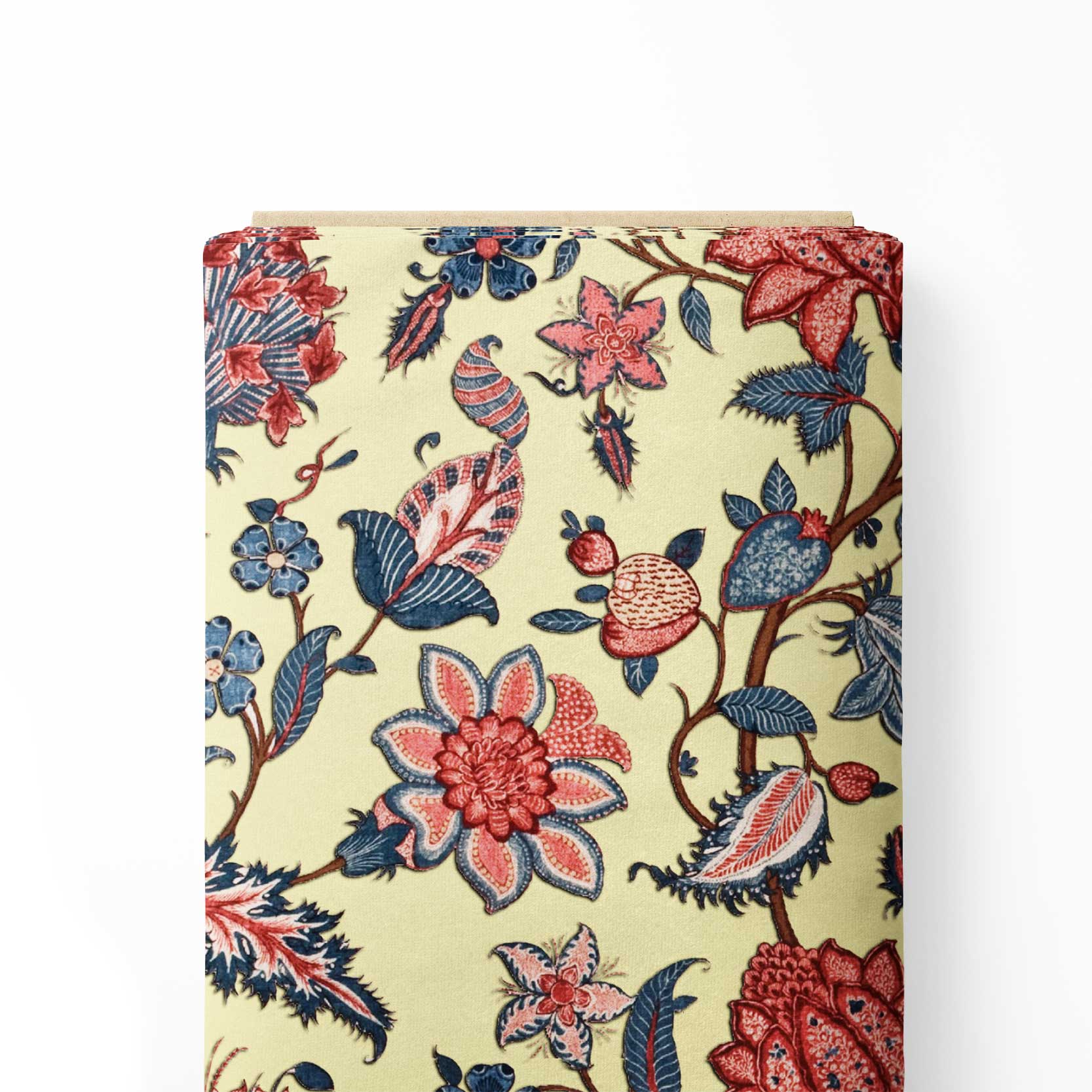 Creamy Kalamkari Print Fabric