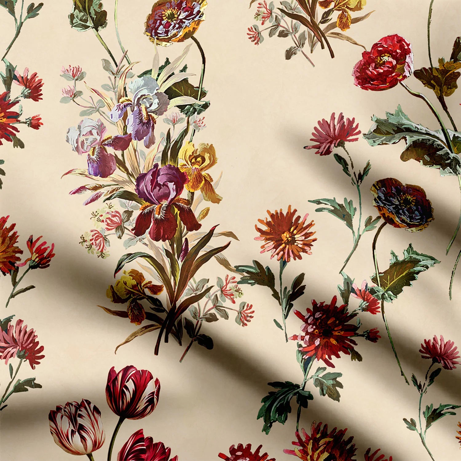 Muted Blossom Bouquet Print Fabric