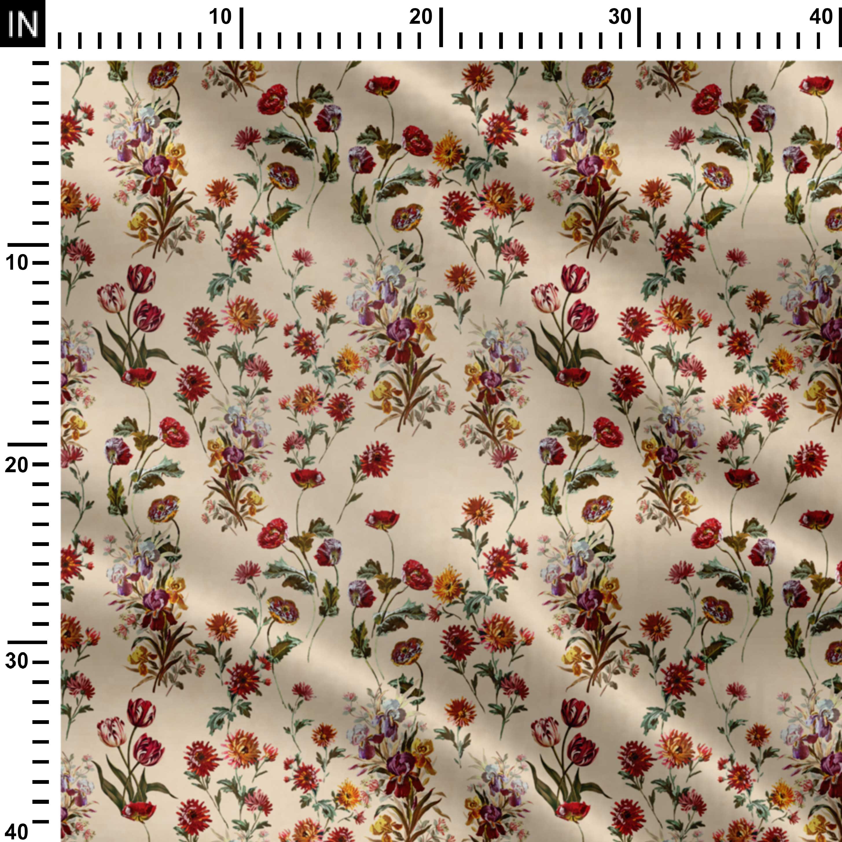 Muted Blossom Bouquet Print Fabric