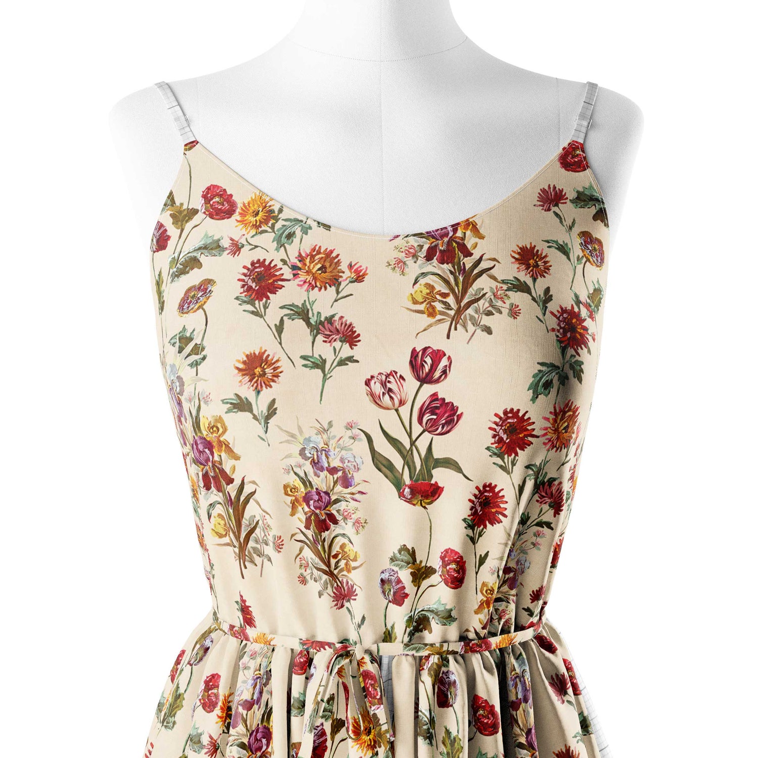 Muted Blossom Bouquet Print Fabric