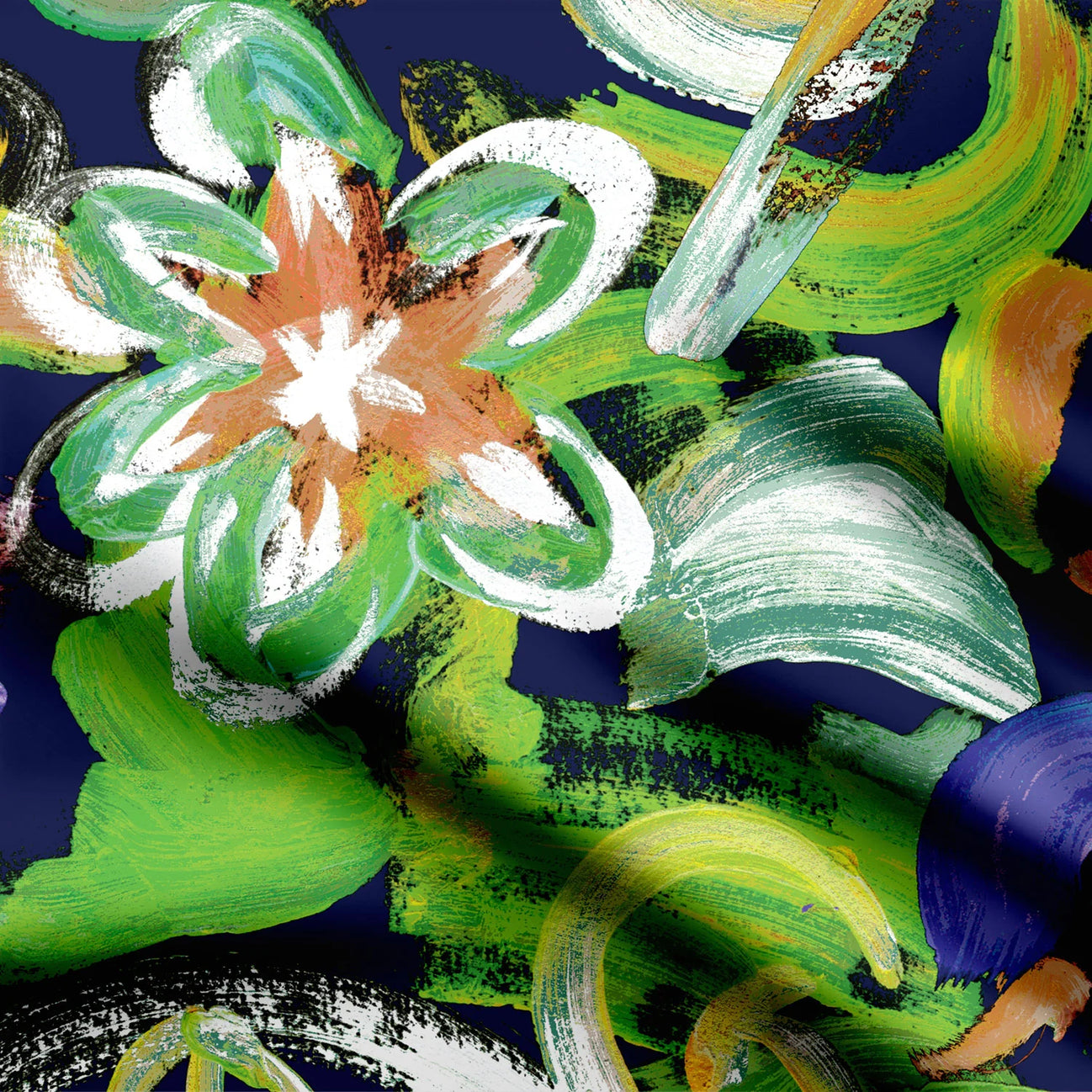 Green Immature Print Fabric