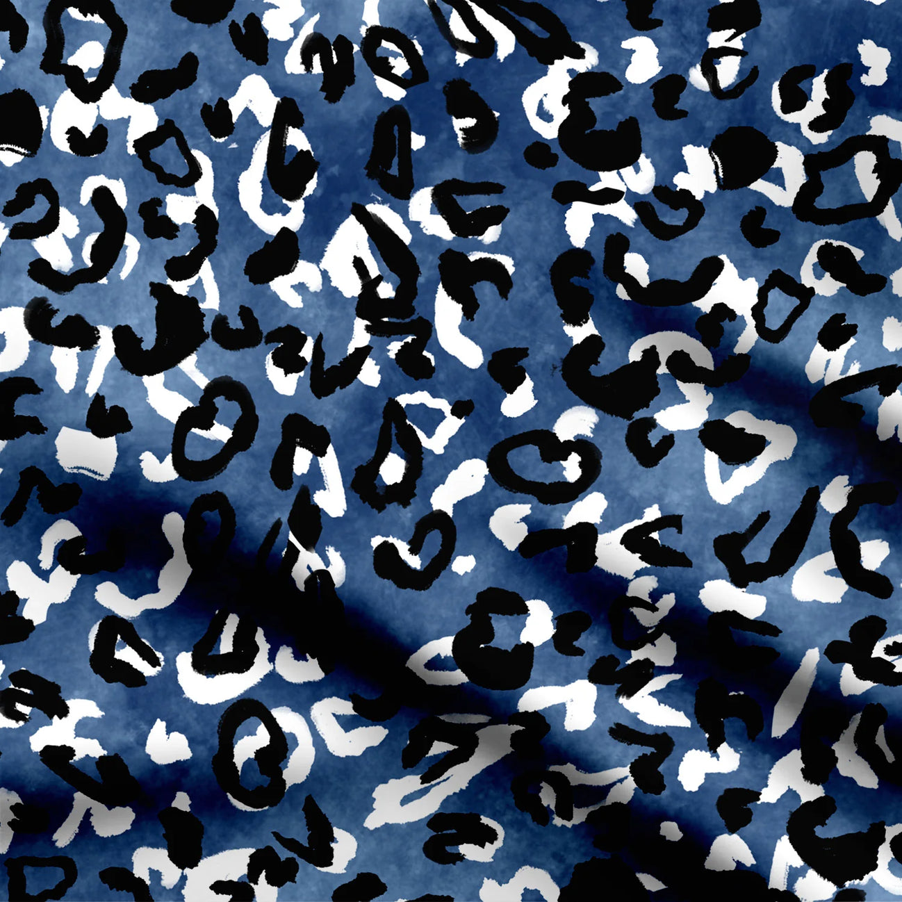 Blue Leopard Print Fabric