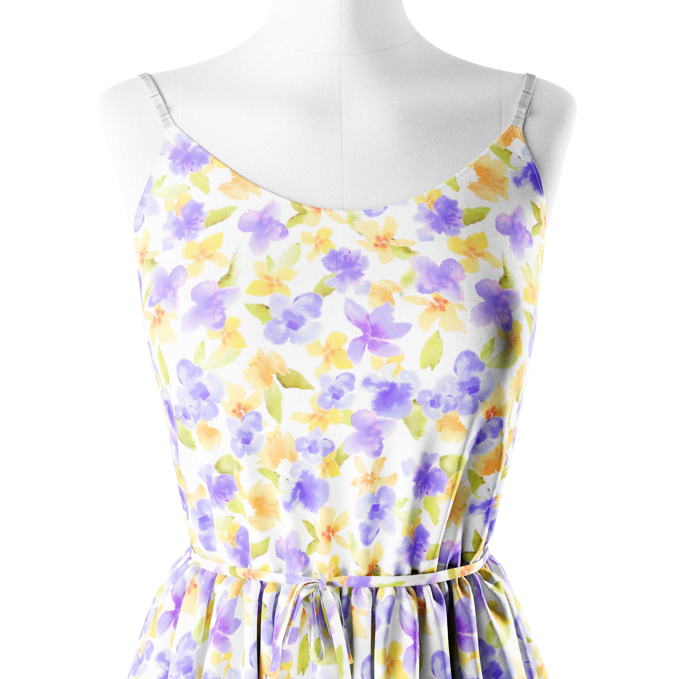 Evening Watercolor Blooms Print Fabric