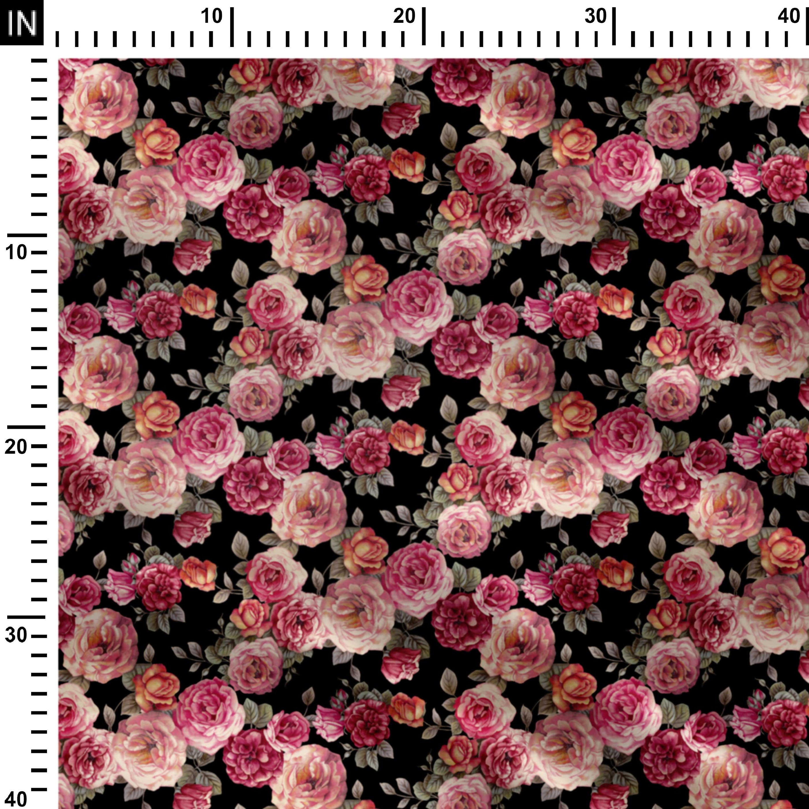 Midnight Rose Print Fabric