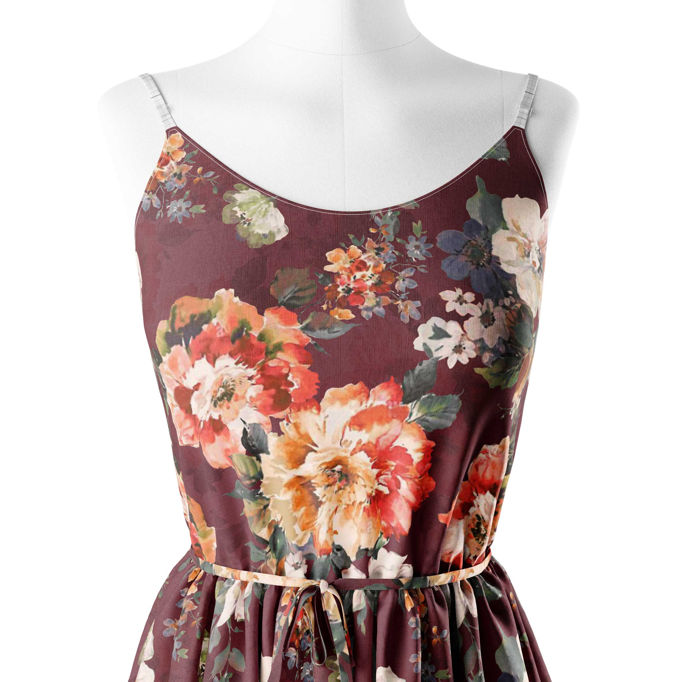 Maroon Pancy Print Fabric