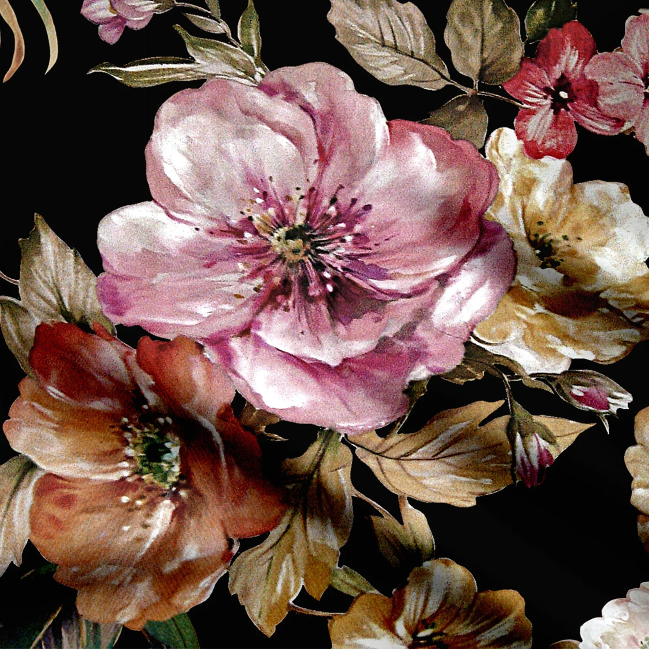 Majestic Magnolia Print Fabric