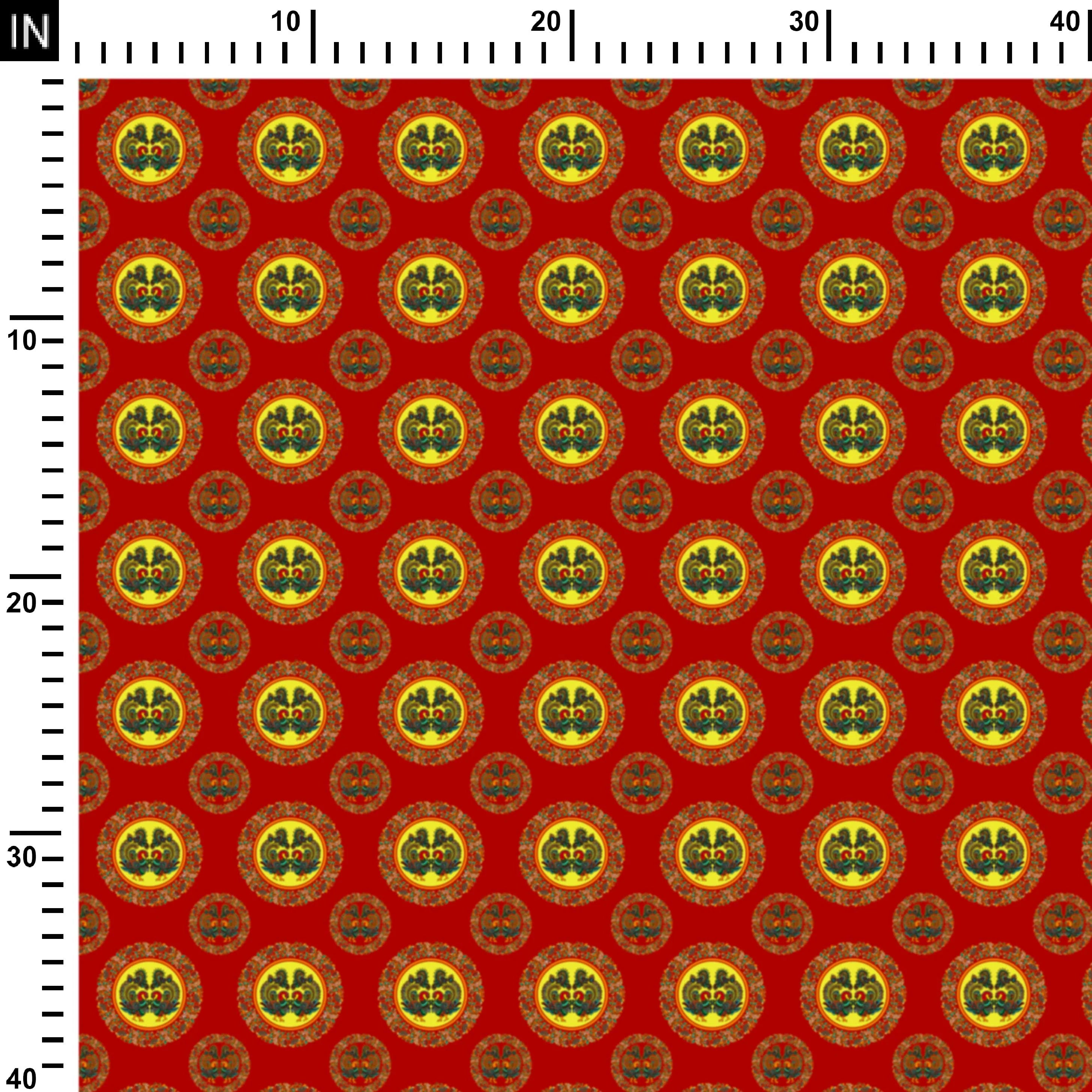 KALAMKARI Peacock Florals - Rouge