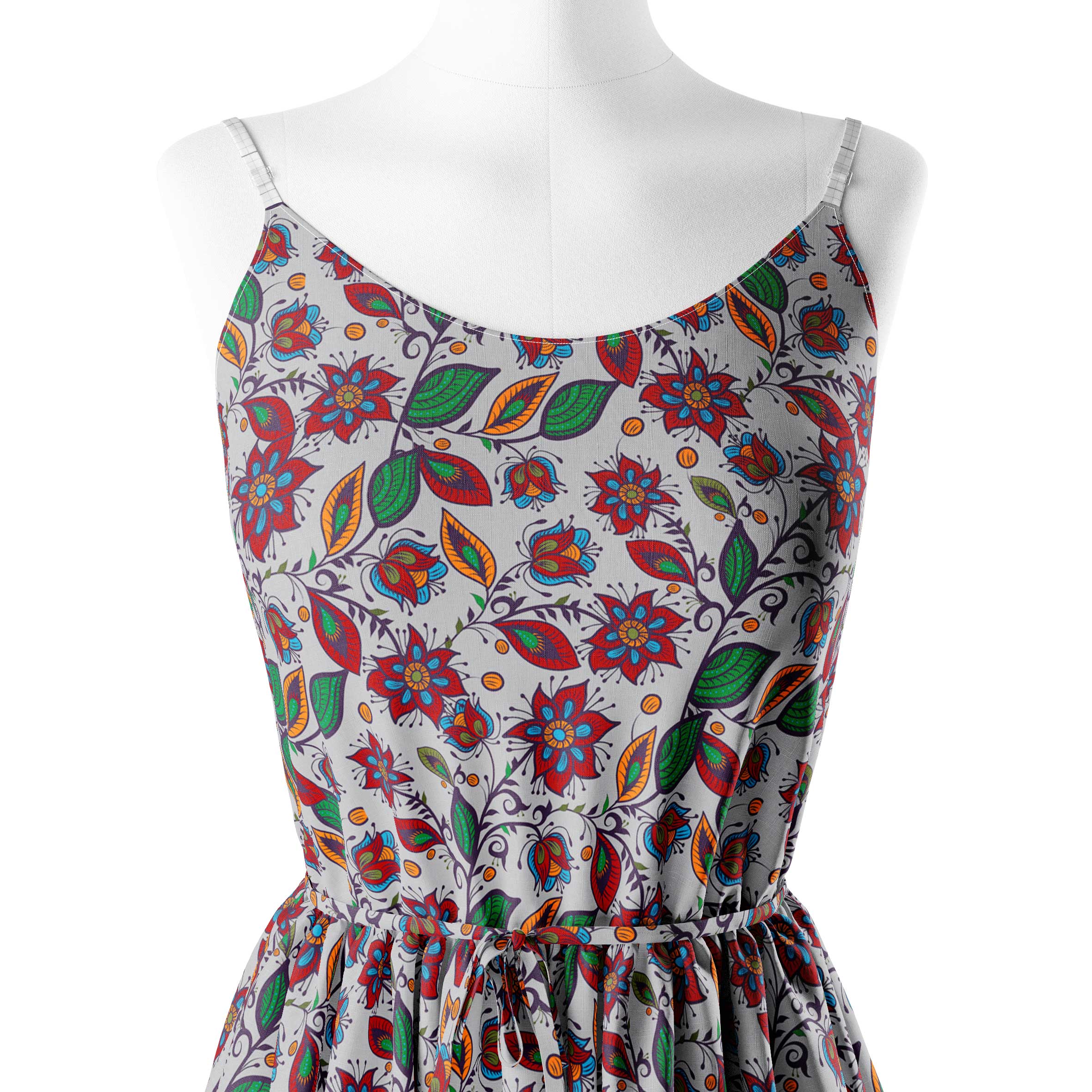 Colorful kalamkari leaf flower