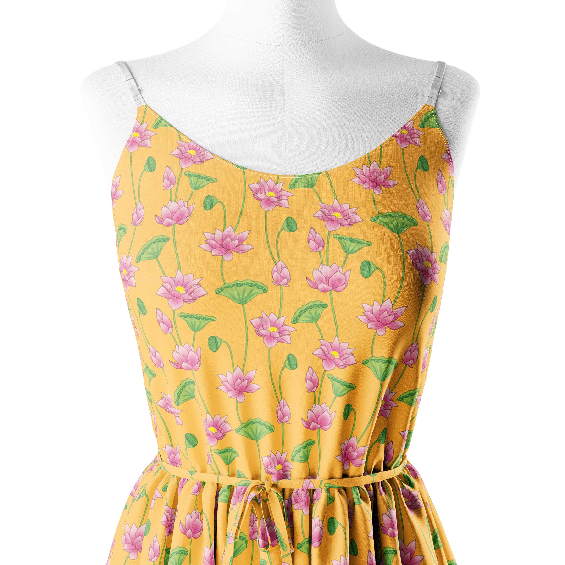 Pichwai lotus jaal yellow