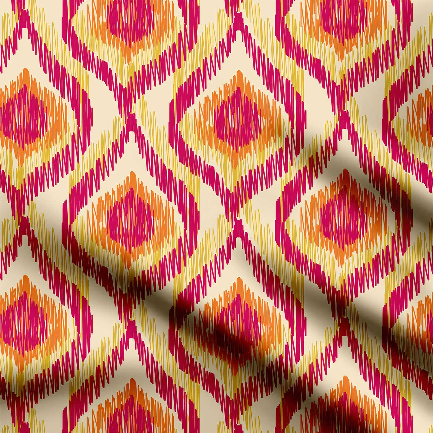 Ikat Print - Hot Pink, Orange and yellow