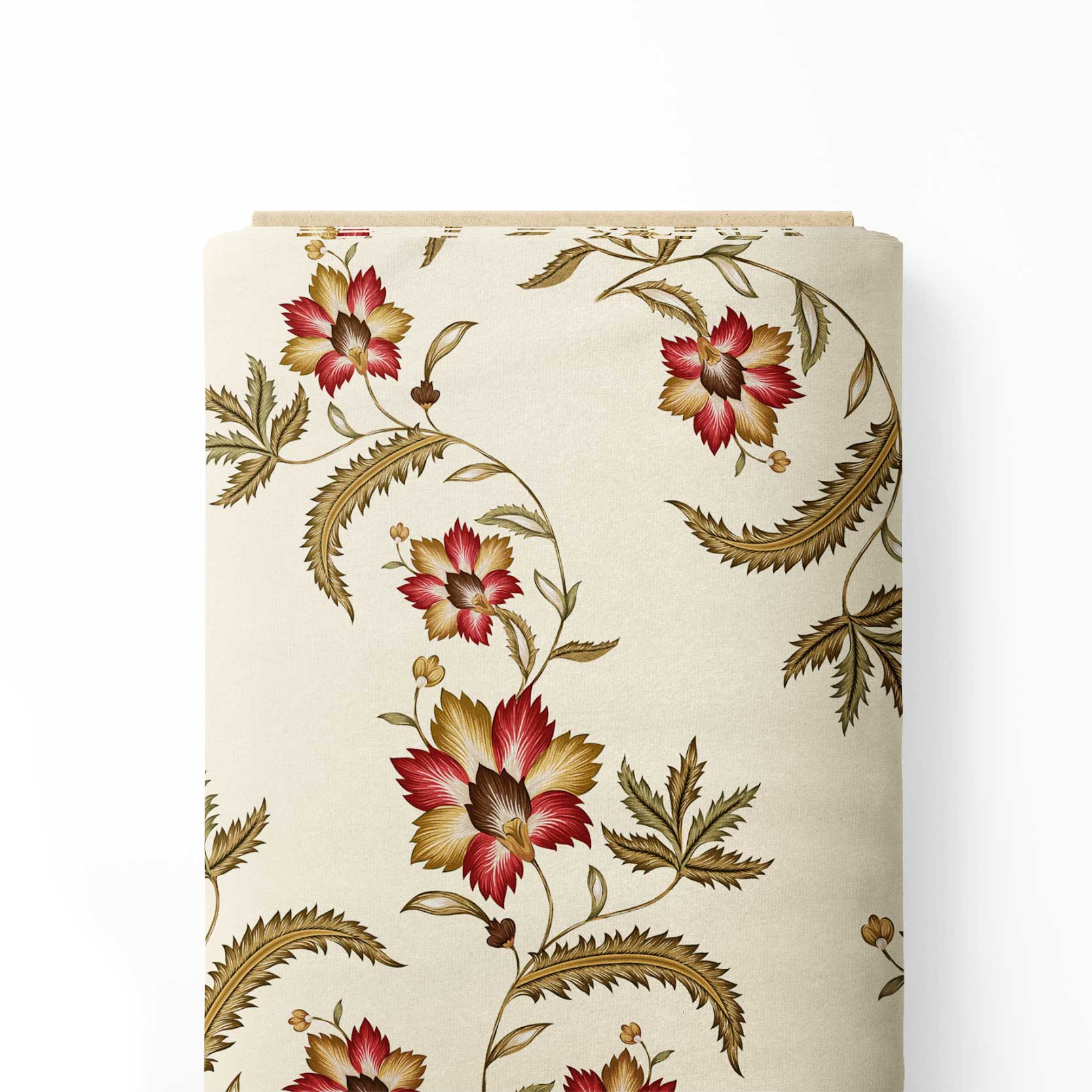 Botanical Flower Kalamkari Print Fabric