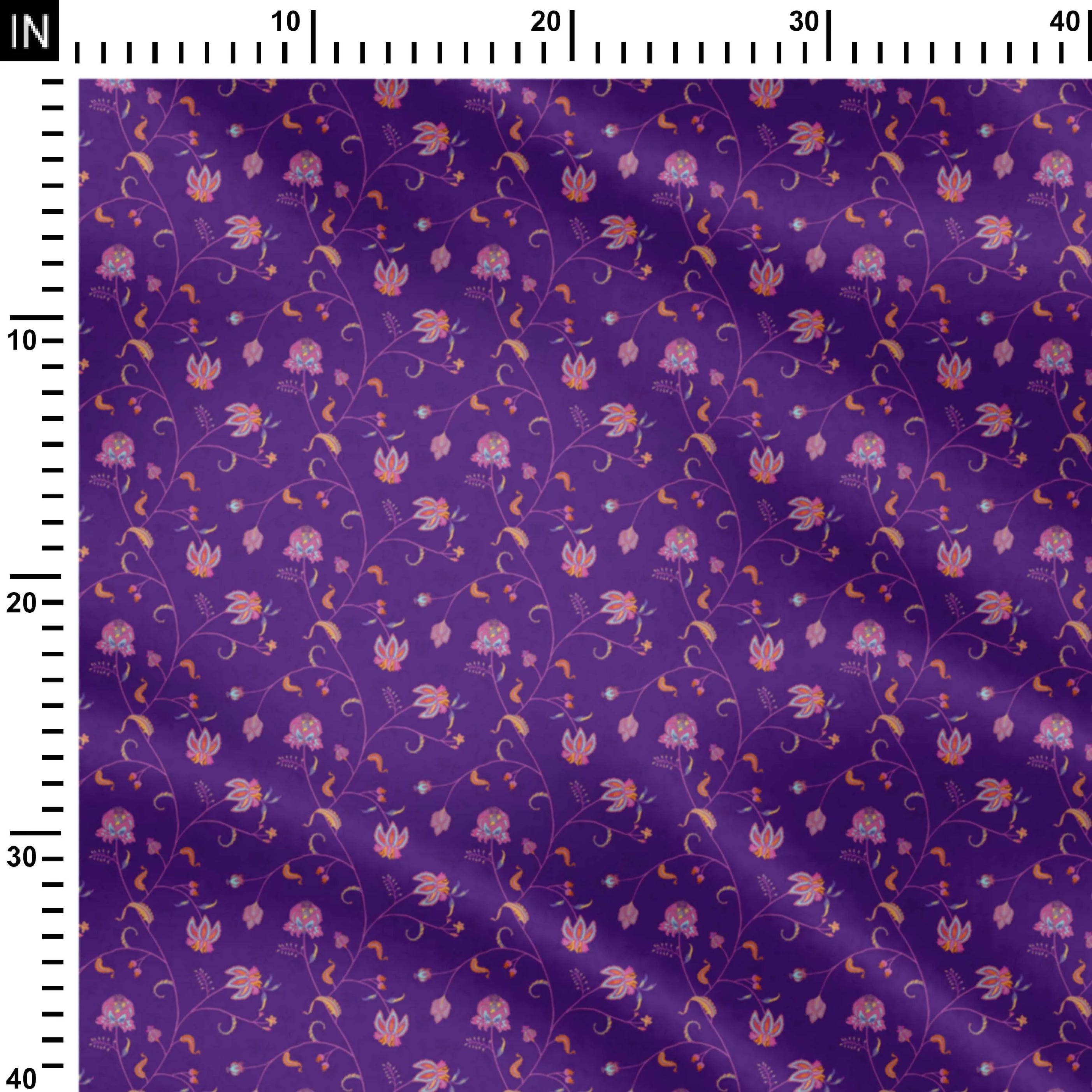 Purple floral chintz