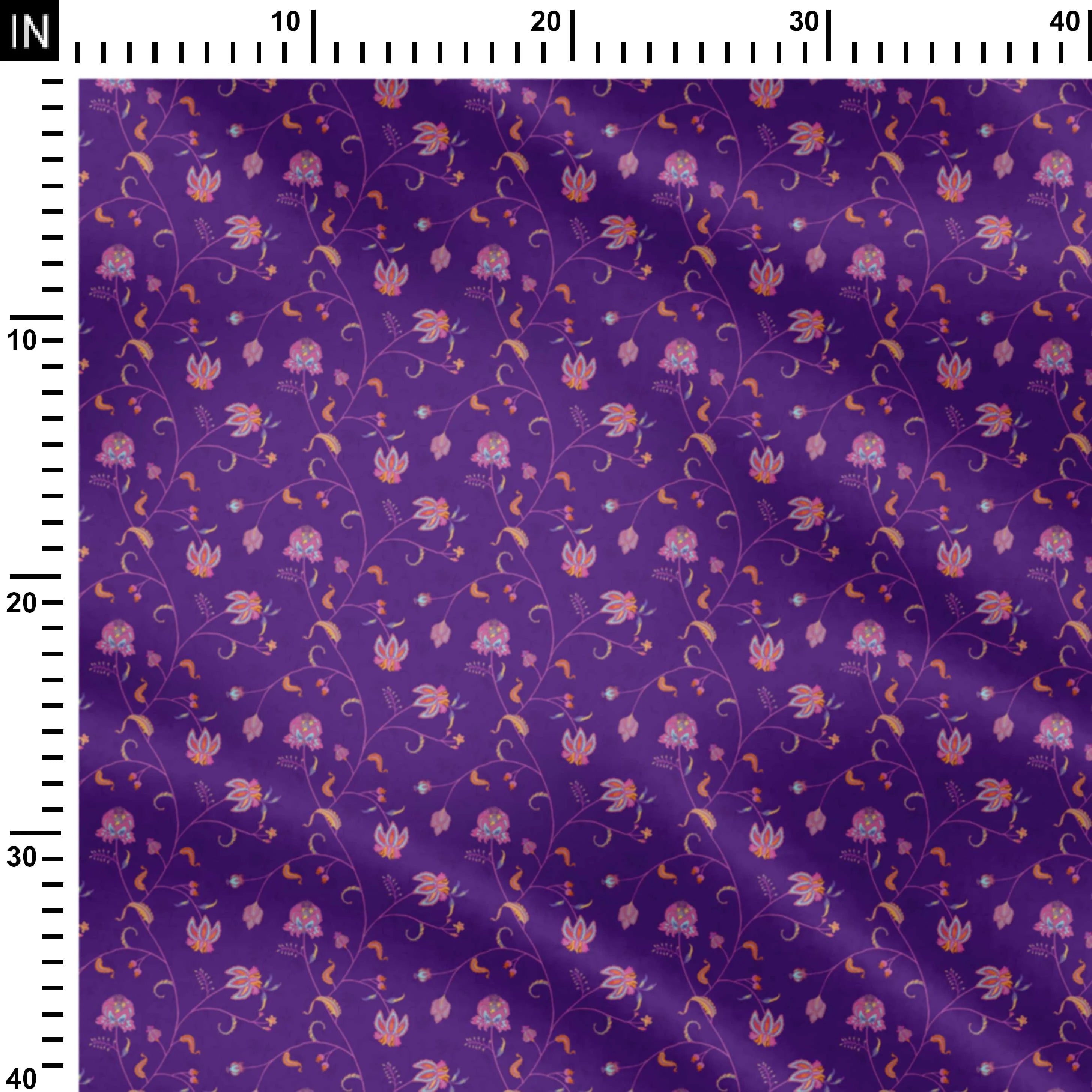 Purple floral chintz