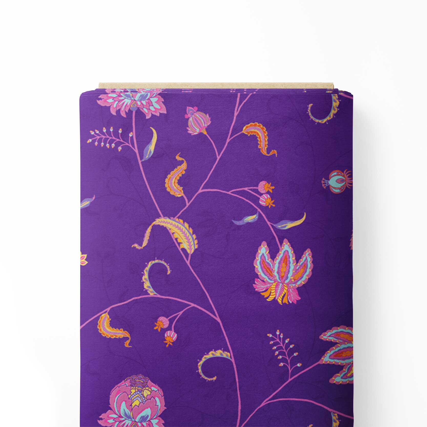 Purple floral chintz