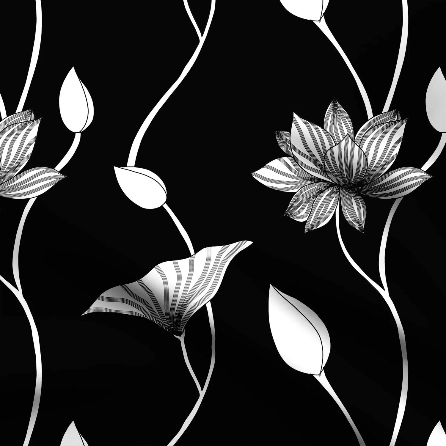 Lotus the Modern Pichwai Black