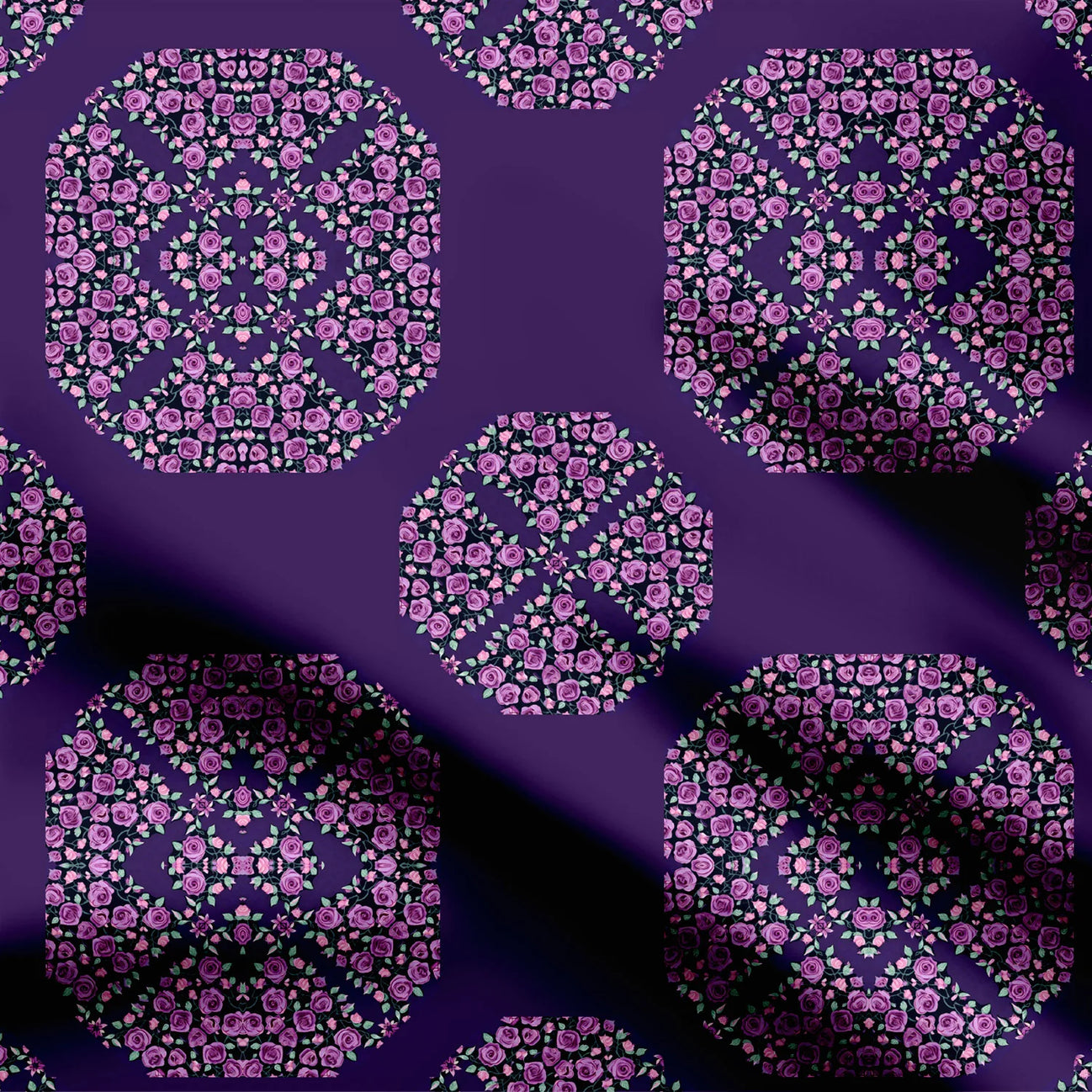 Violet Mandala Print Fabric