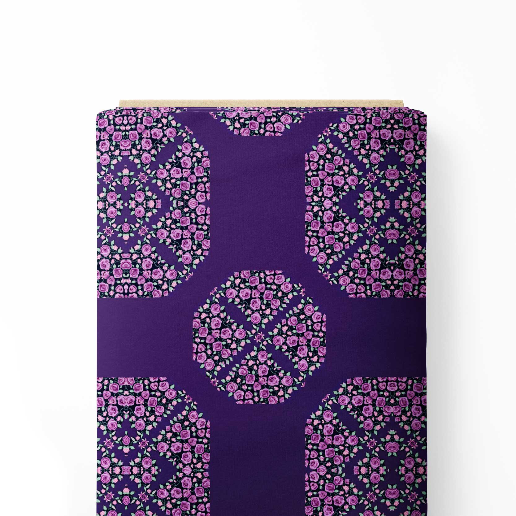 Violet Mandala Print Fabric
