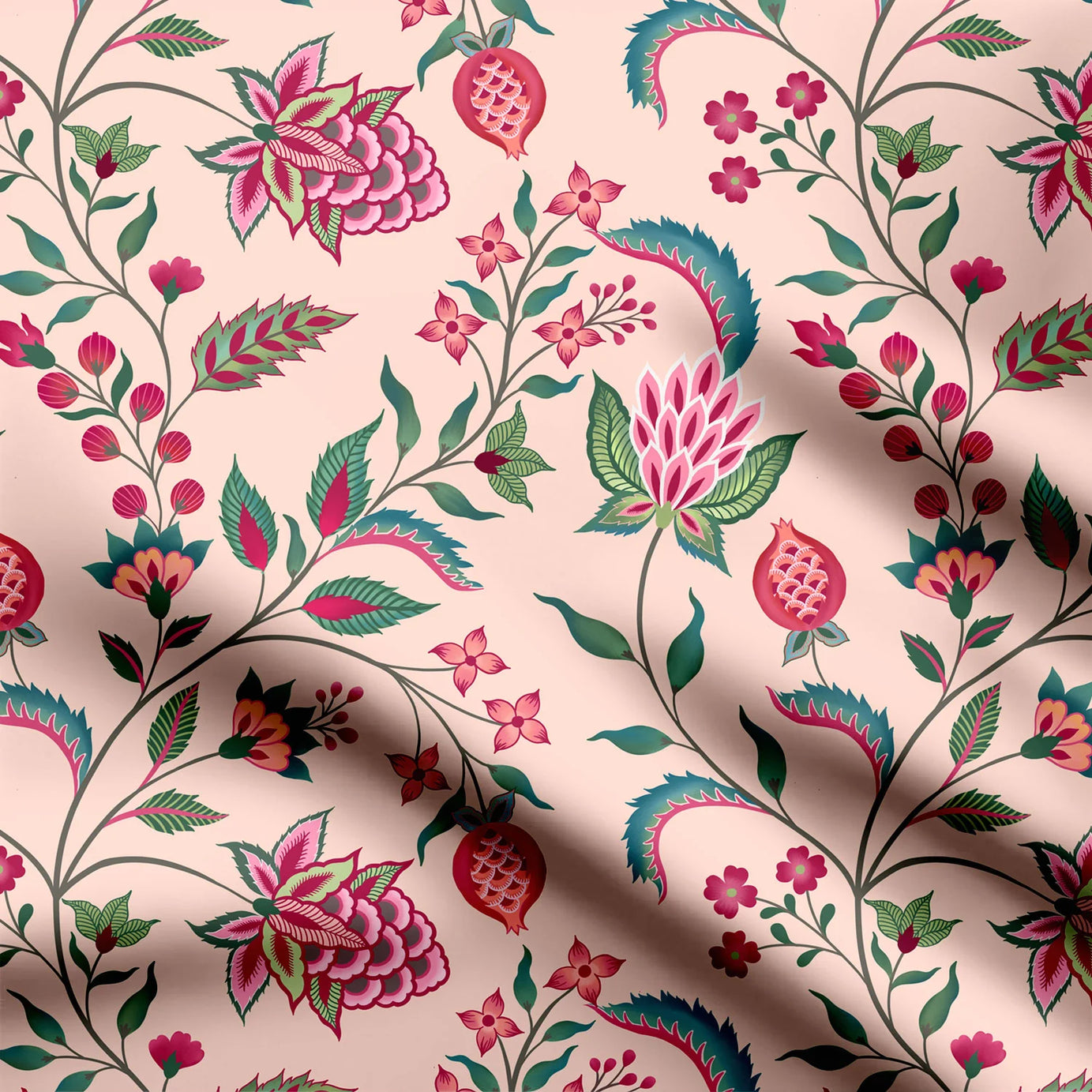 stylised chintz Print Fabric