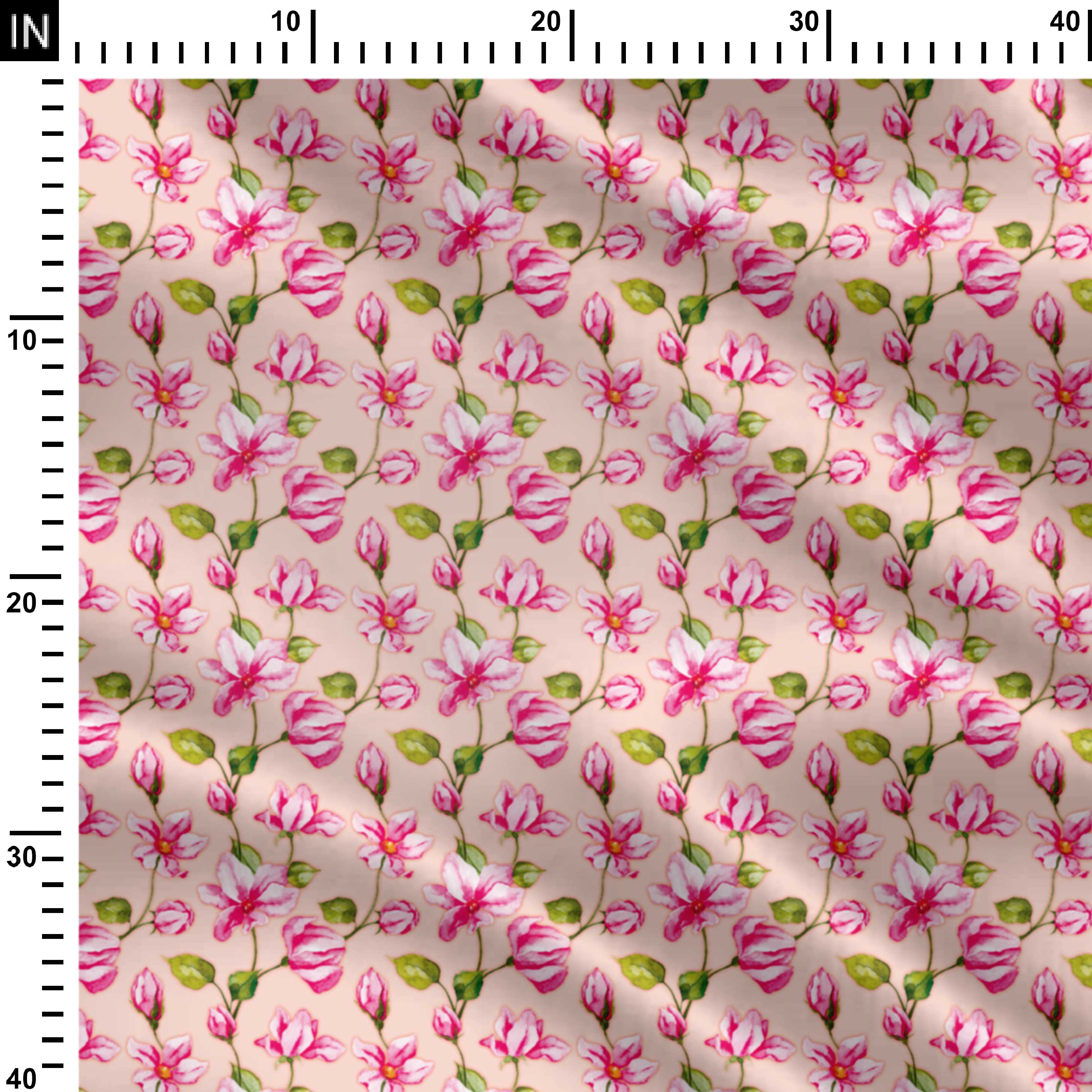 Pink Champa Print Fabric
