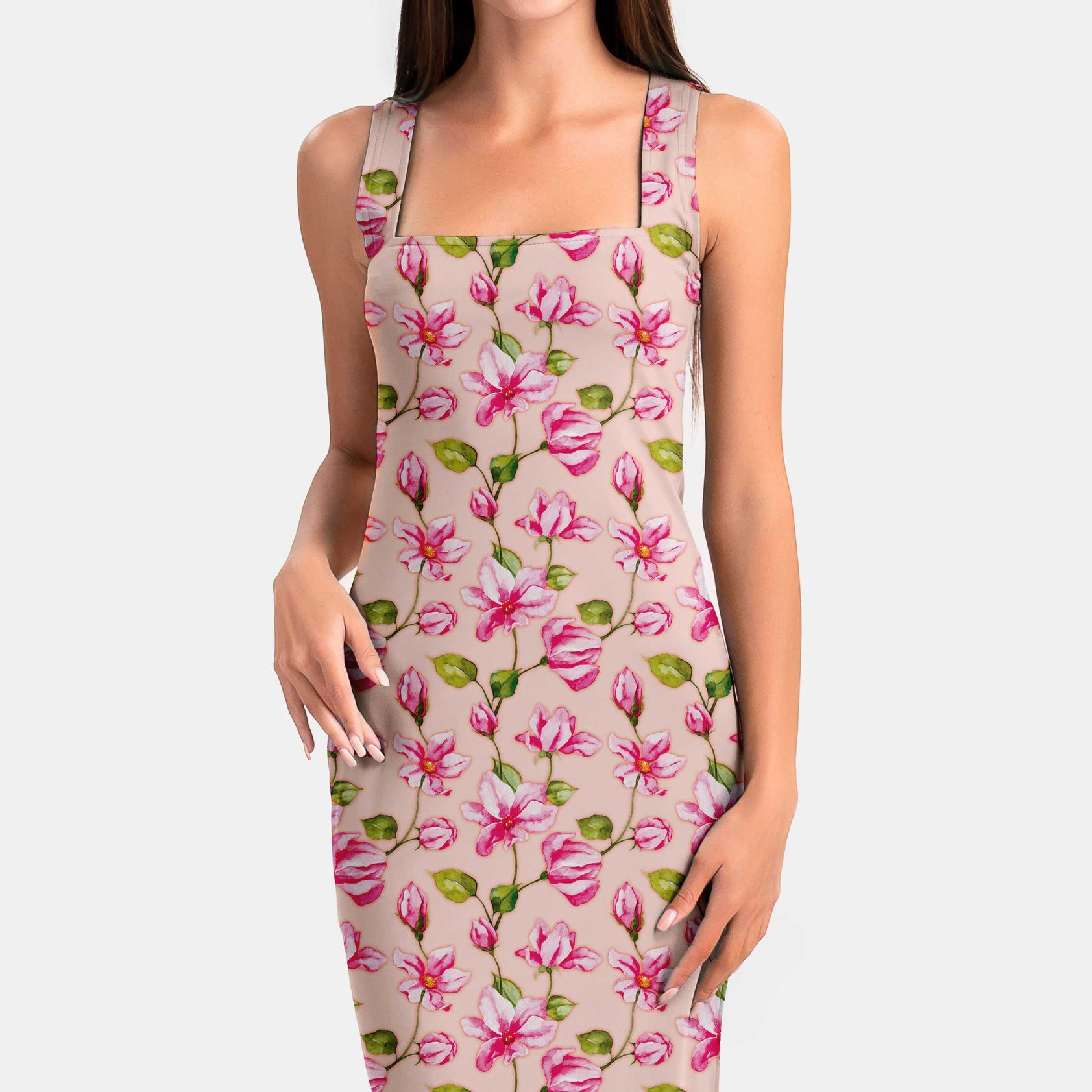 Pink Champa Print Fabric