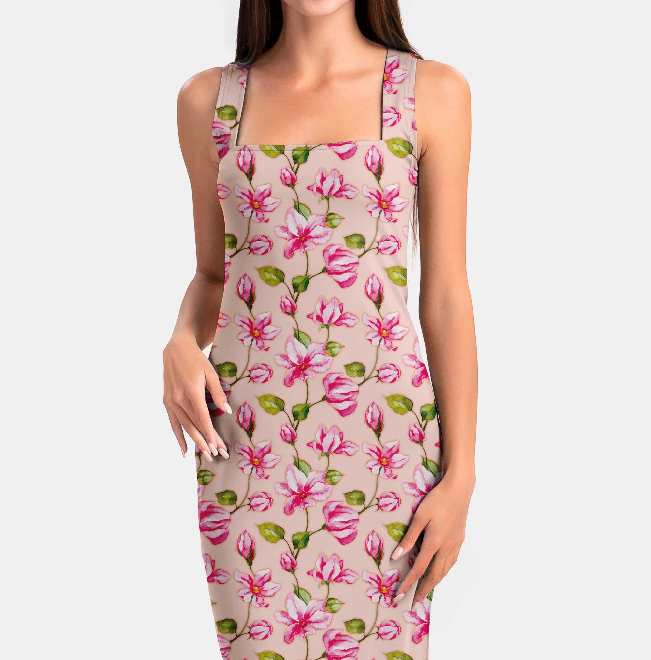 Pink Champa Print Fabric