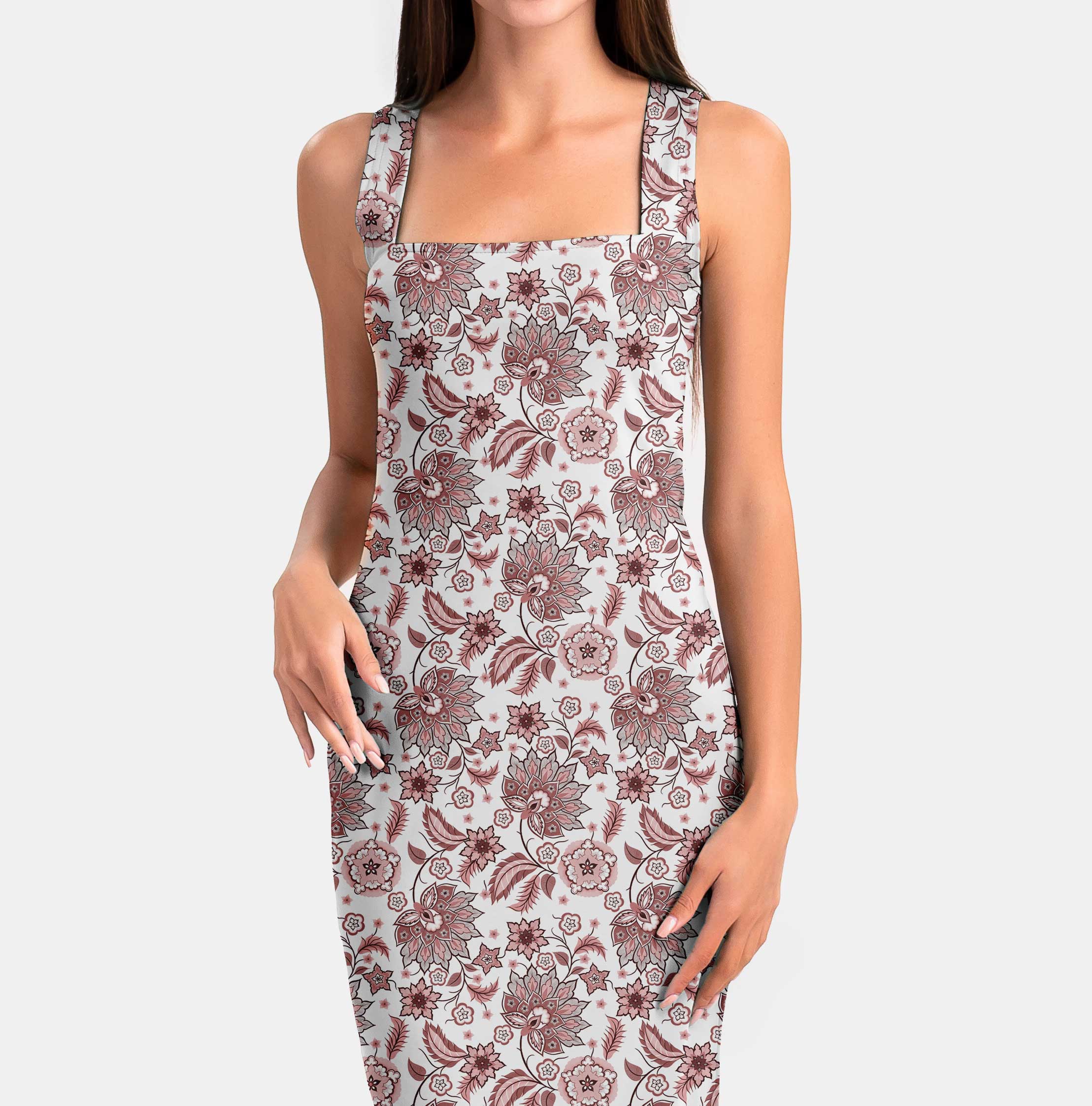 Floral Chintz Brown Print Fabric