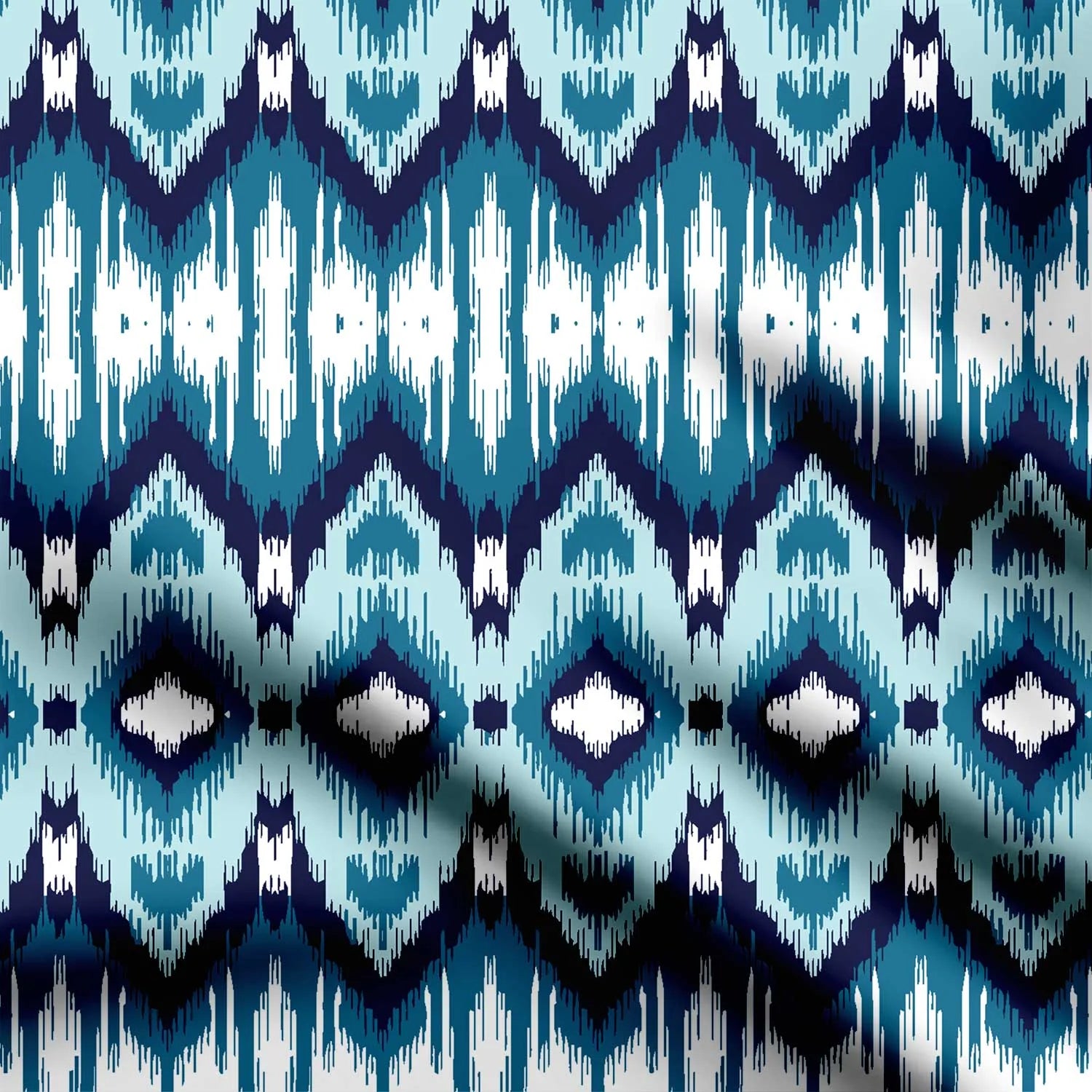 Havana Blue Ikat Print Fabric