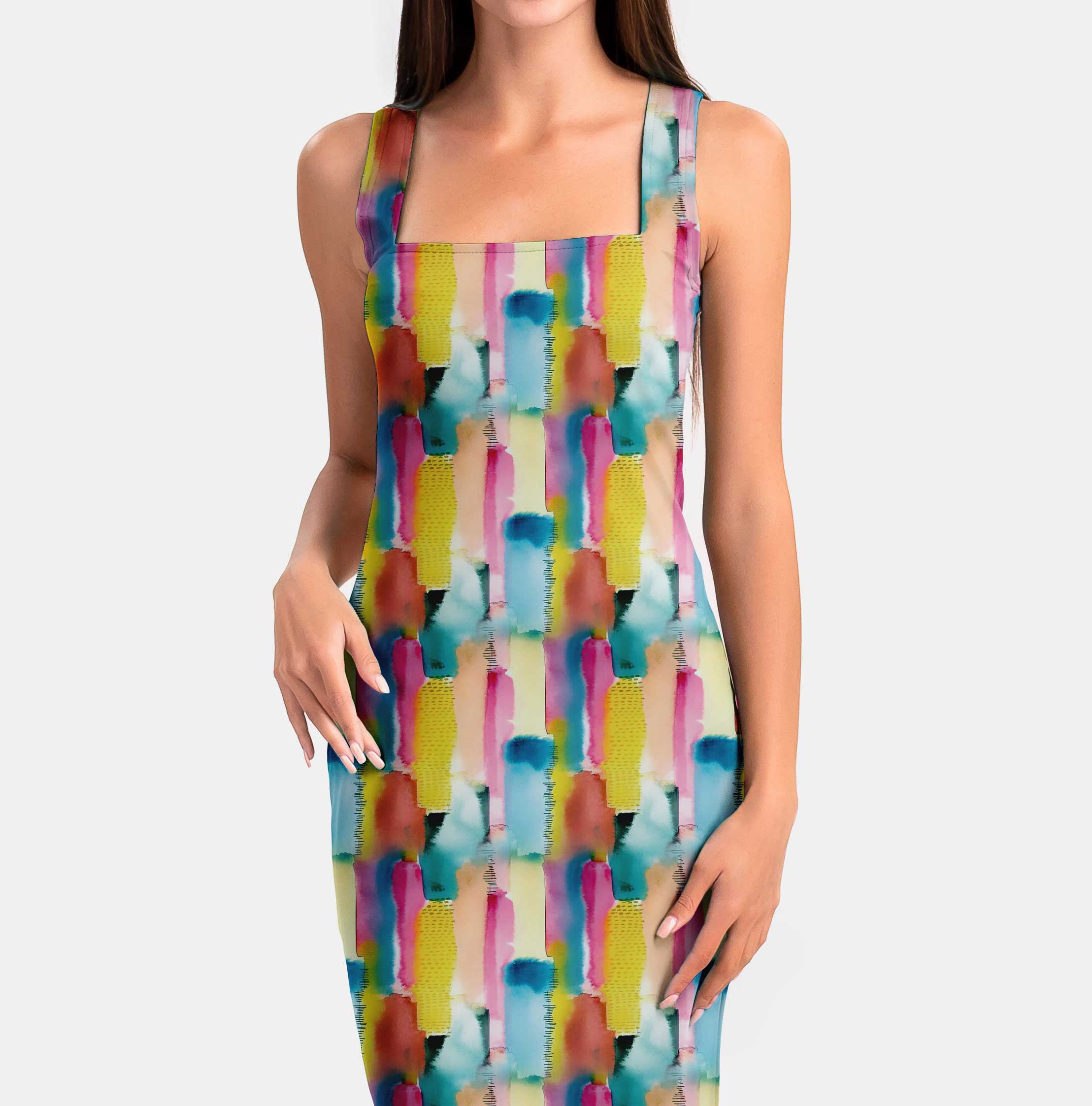 Color Stoke Print Fabric