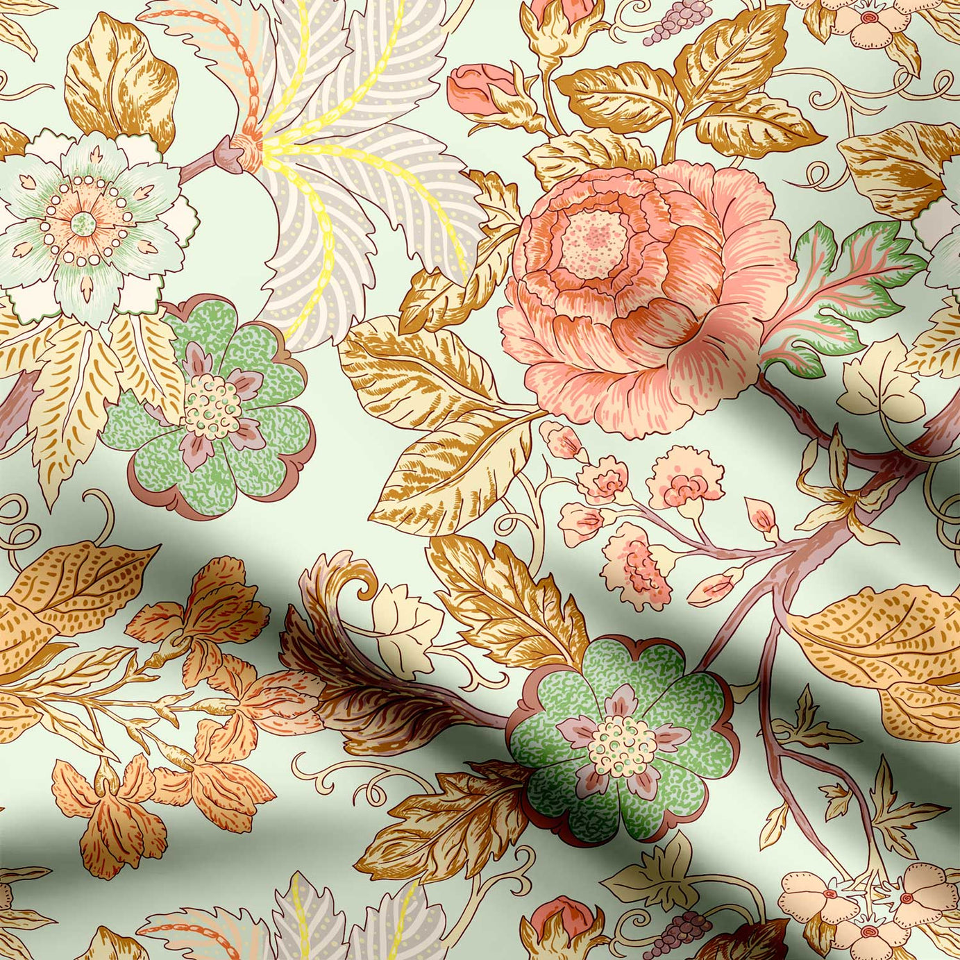 Dusty Floral Sega Print Fabric