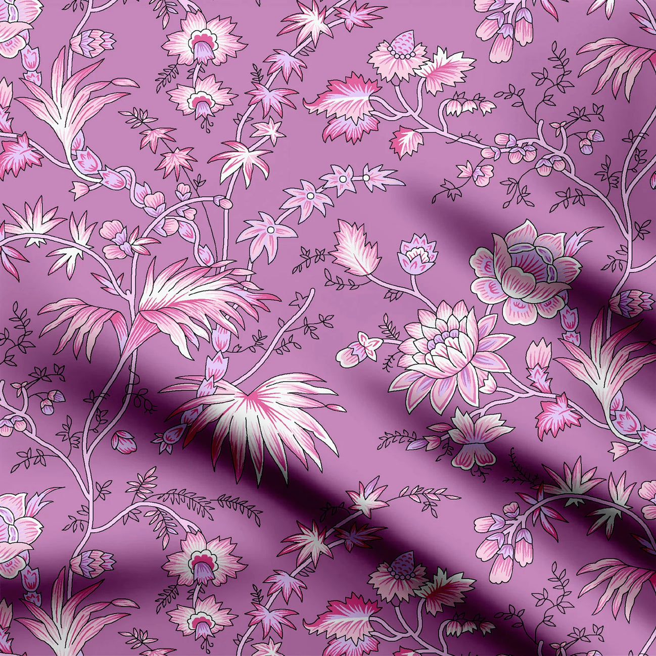 Violet Tulle Park Print Fabric