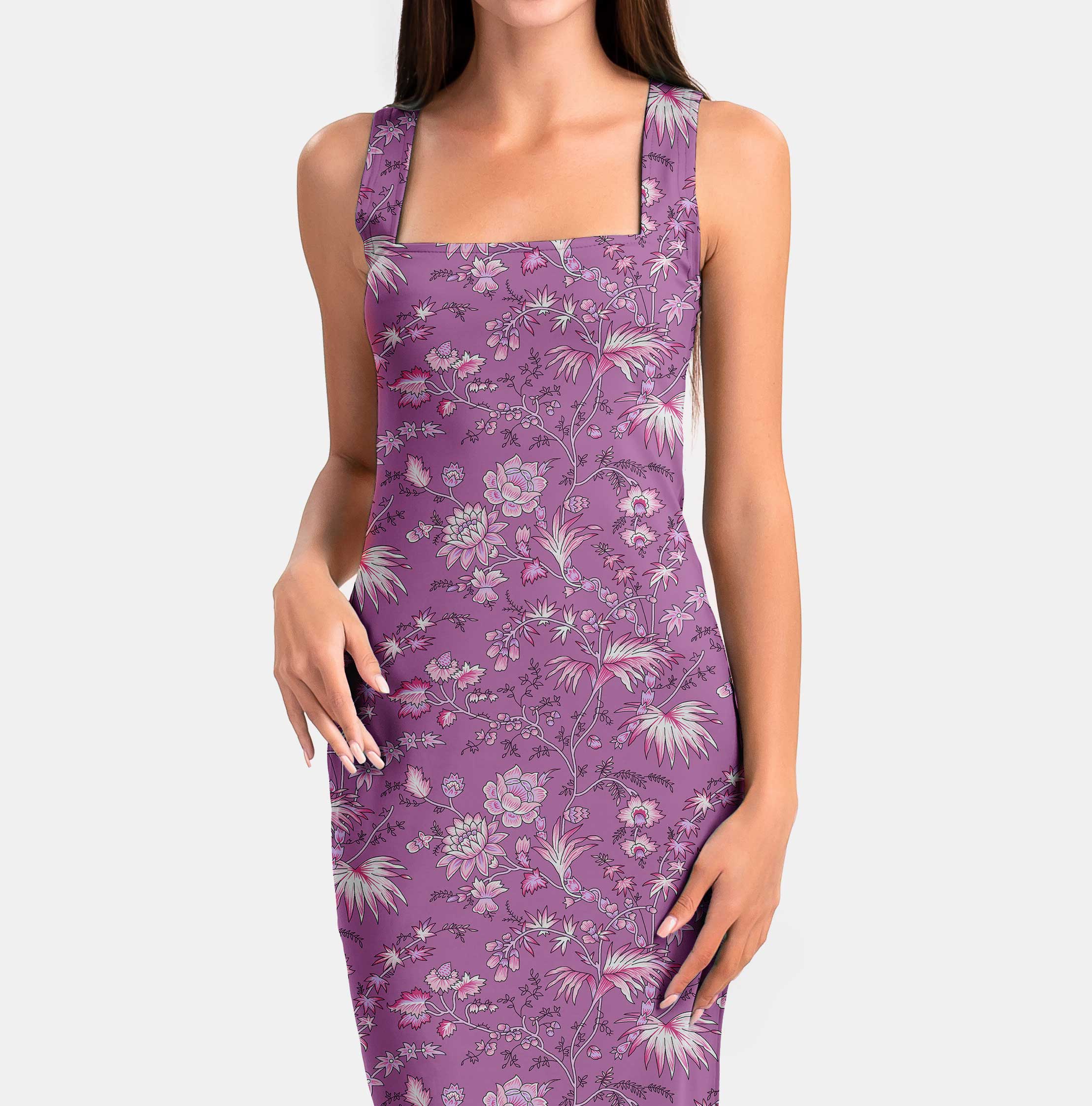 Violet Tulle Park Print Fabric