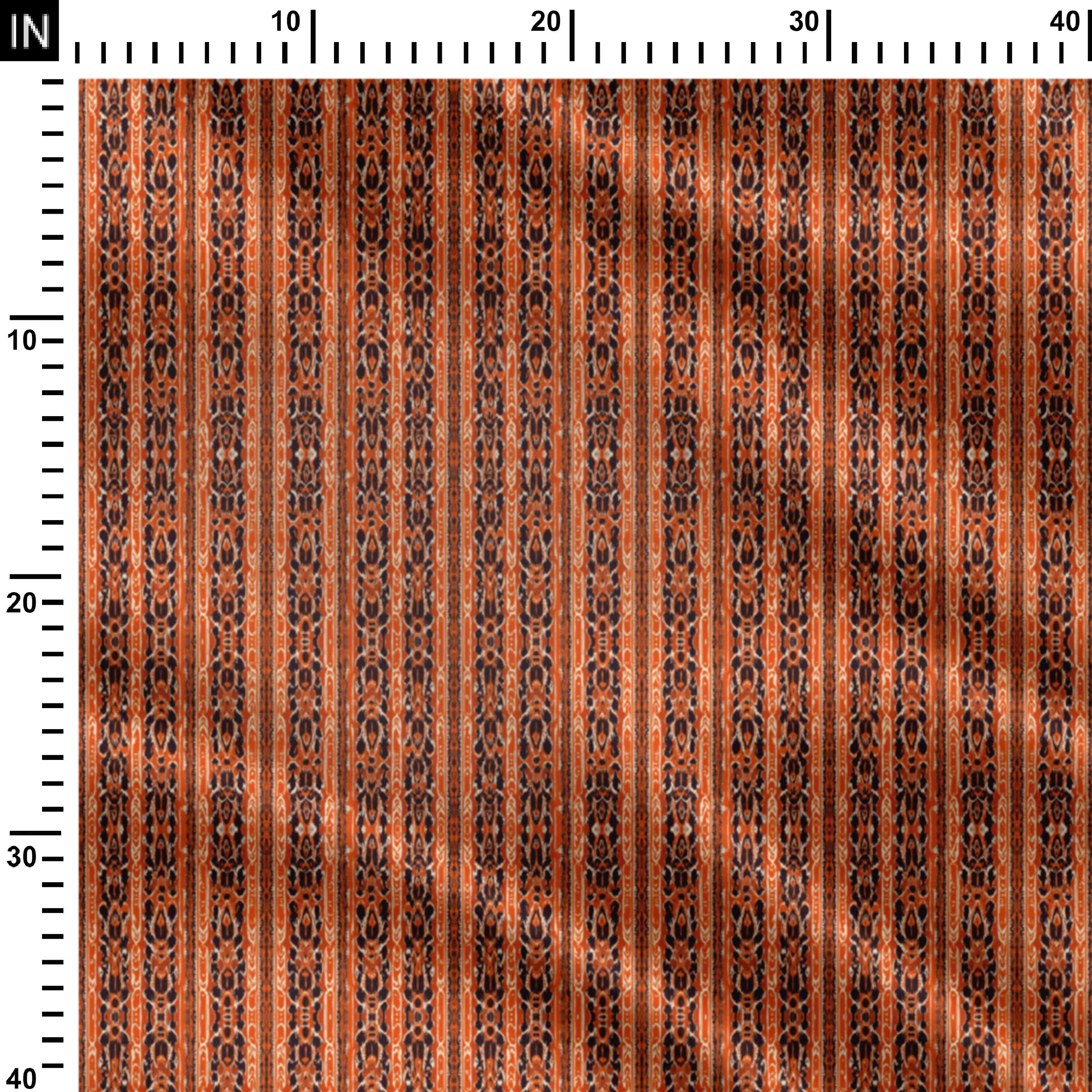 Orange Ikat Print Fabric
