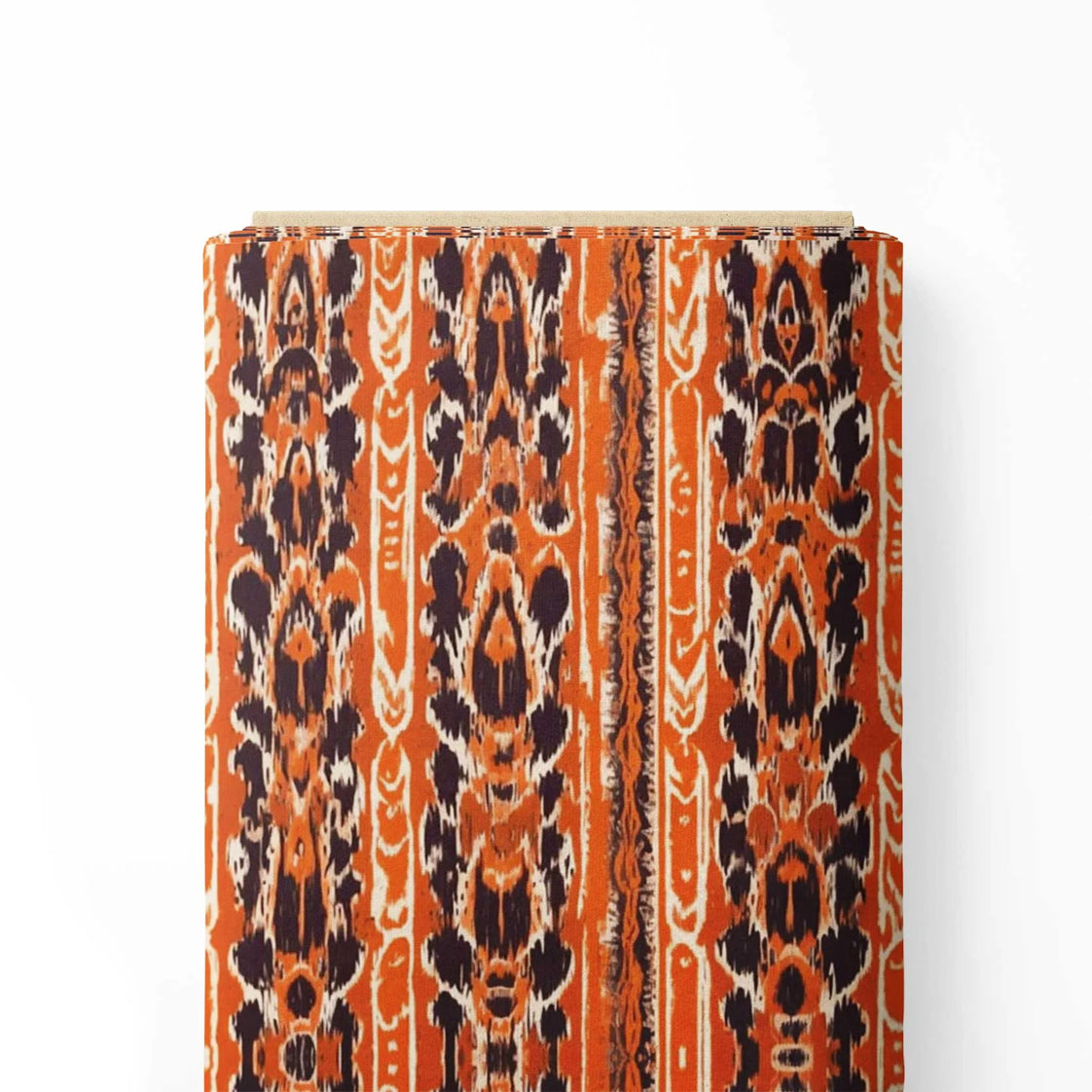 Orange Ikat Print Fabric