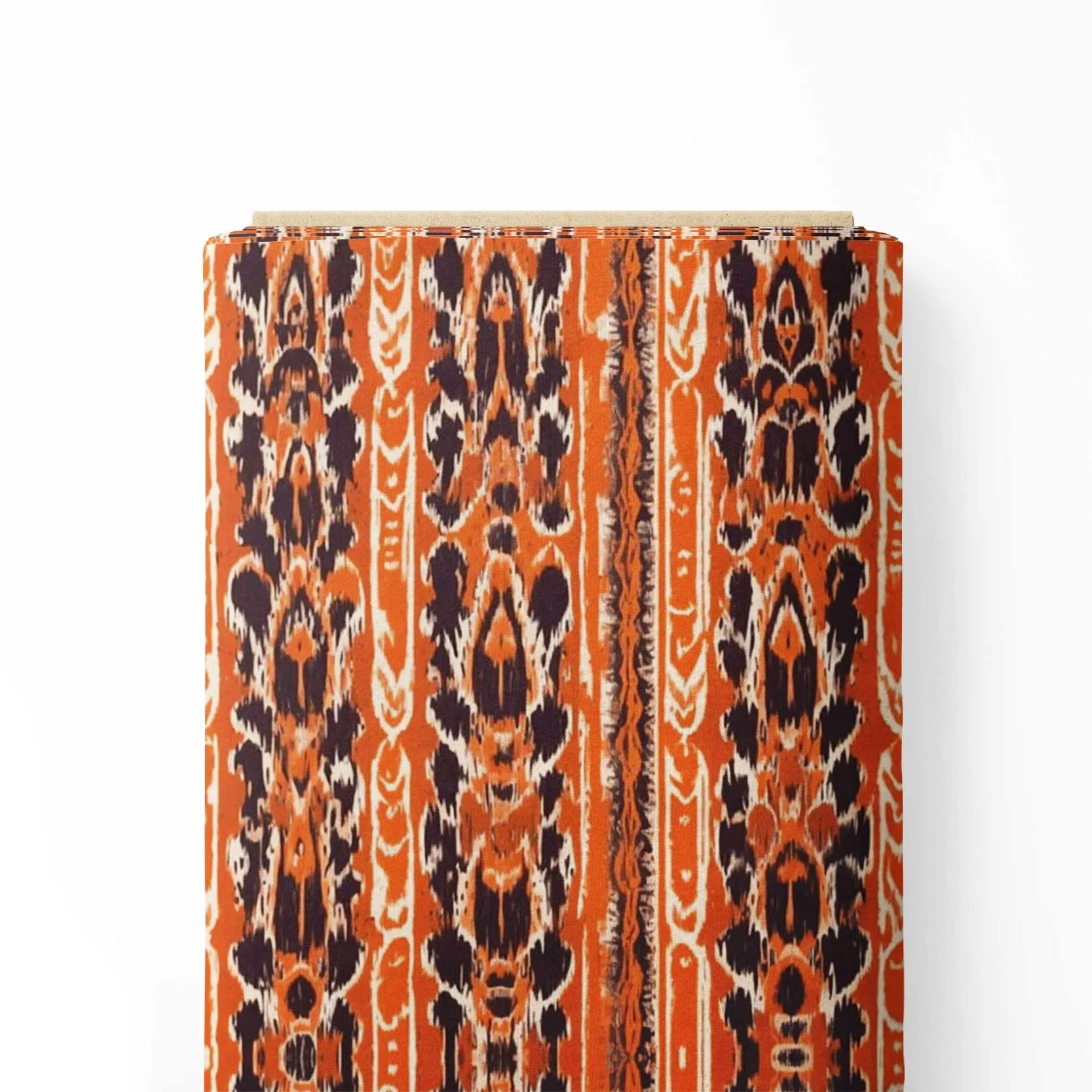 Orange Ikat Print Fabric