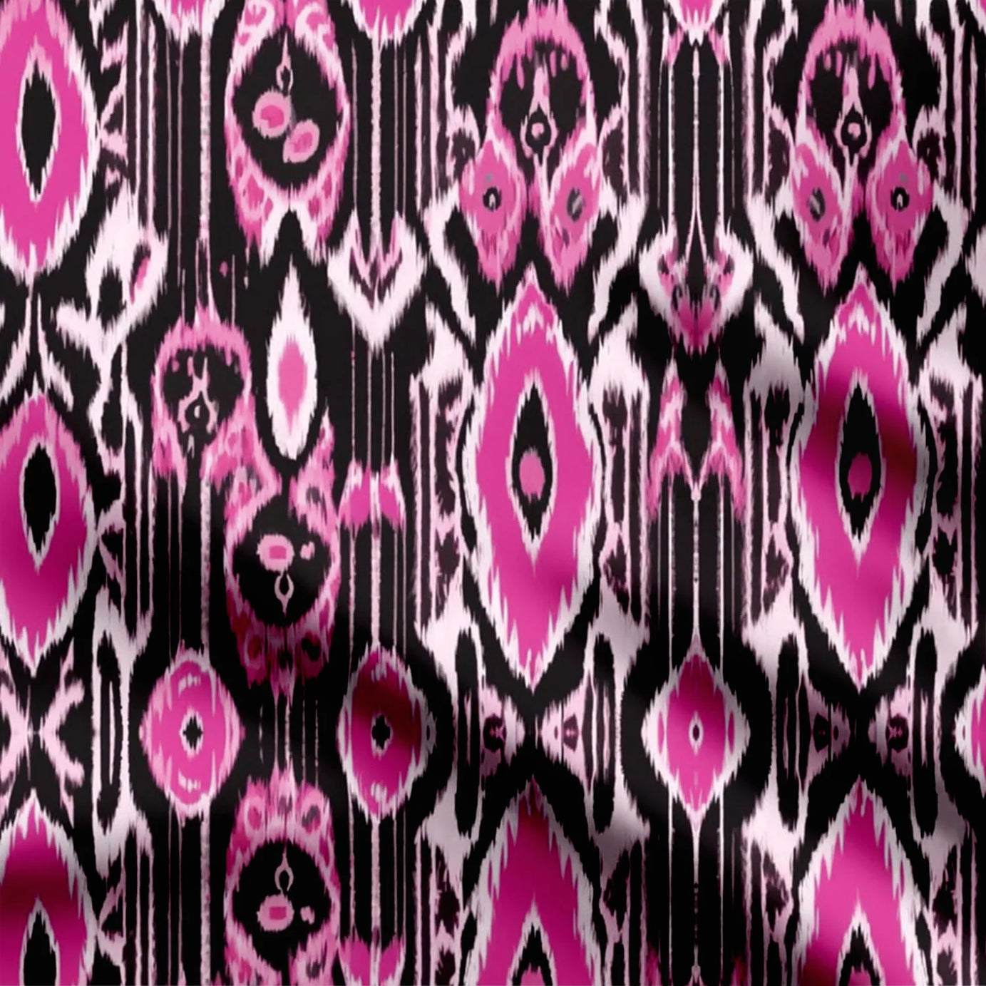 Ebony Pink Ikat Print Fabric